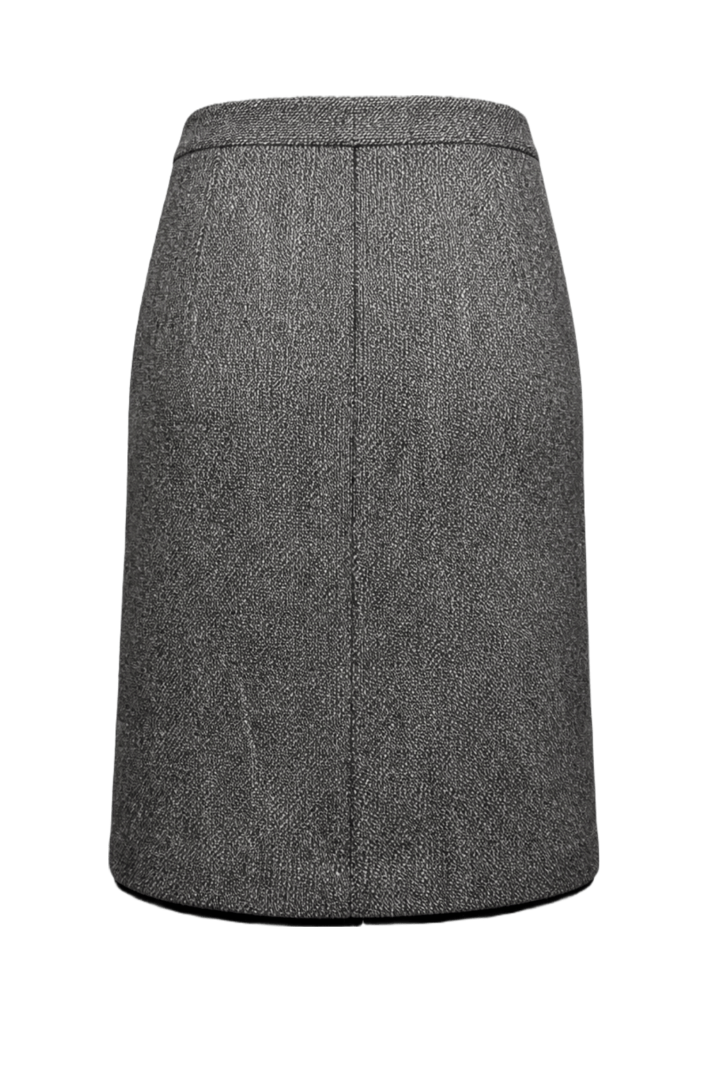 1990s Grey Wool Blend Skirt - Back View
