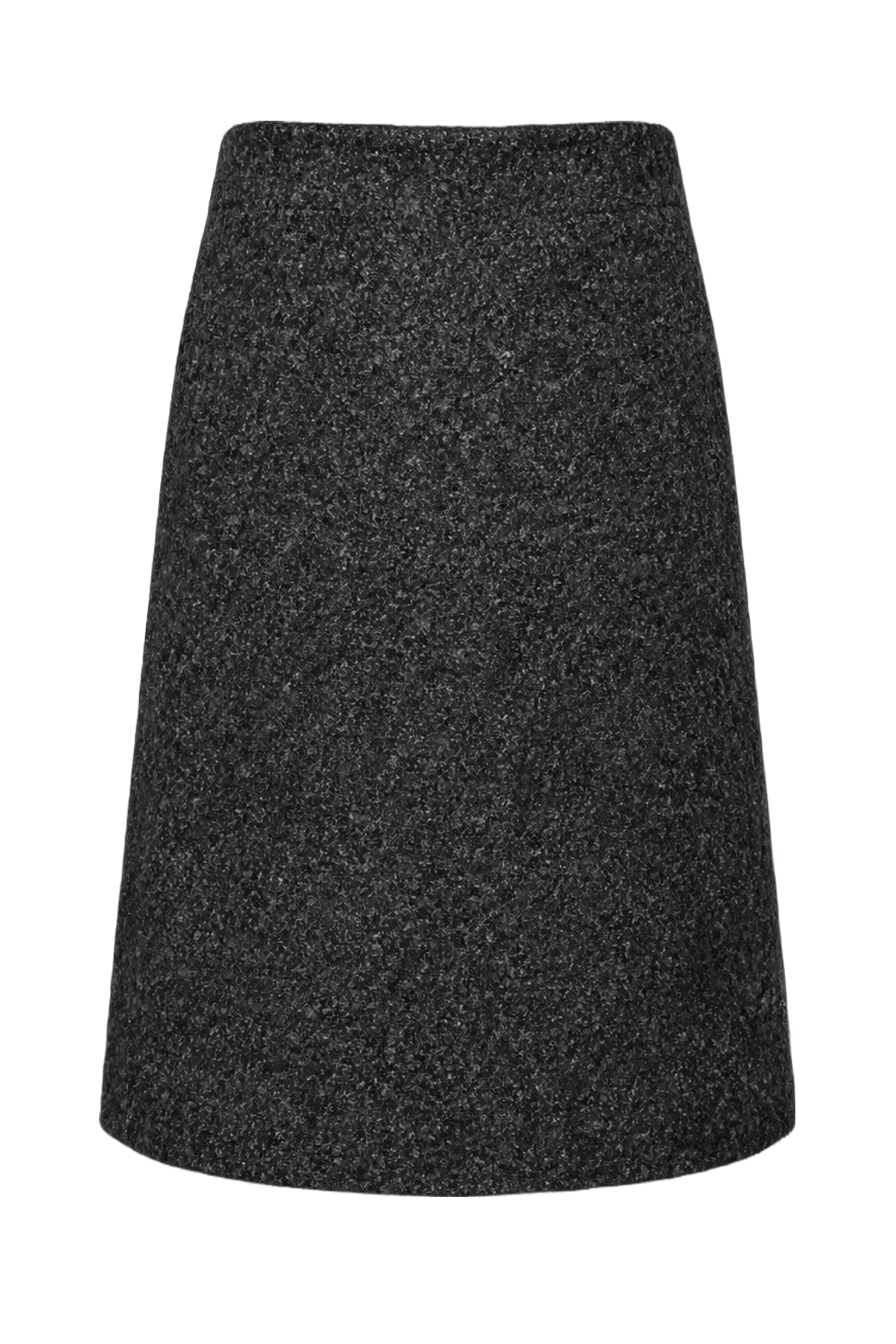 1990s Charcoal Grey Wool Blend Skirt - Back View