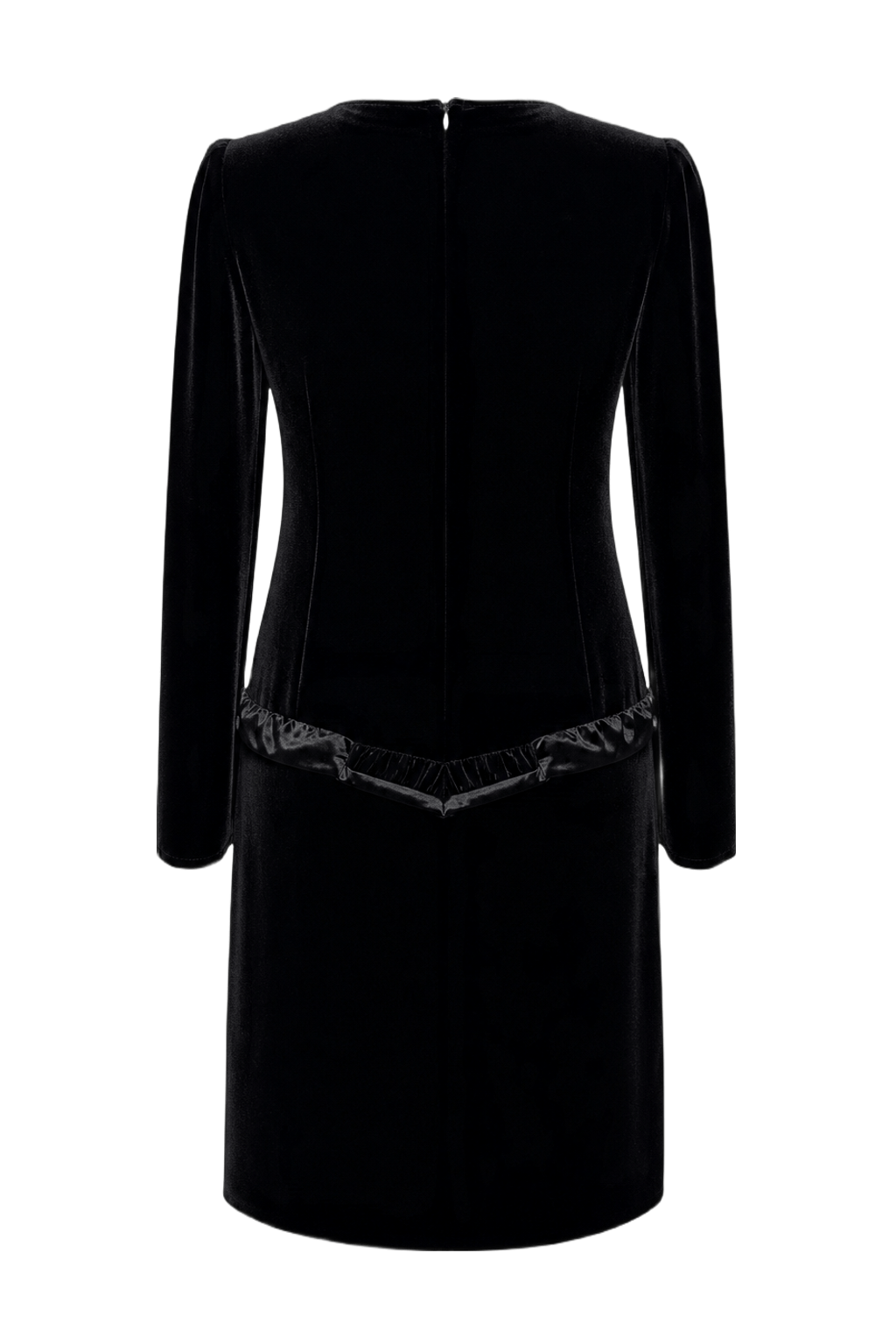 1980s Black Velvet Dress - Back View