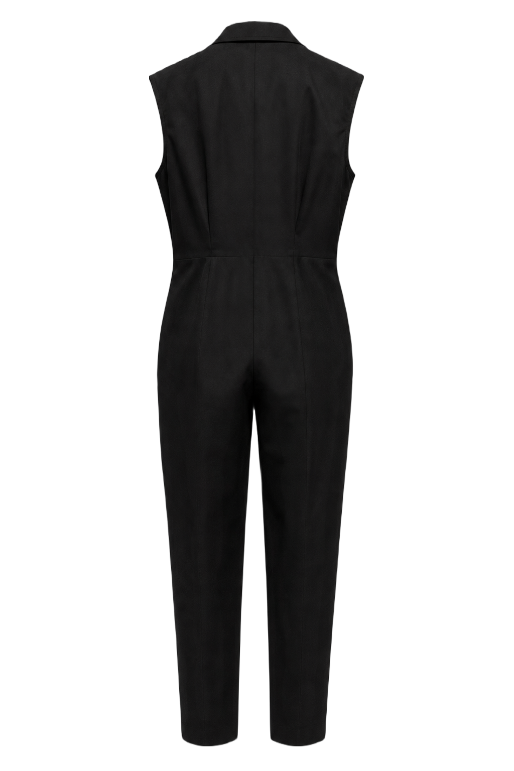 1990s Black Synthetic Blend Jumpsuit - Back View