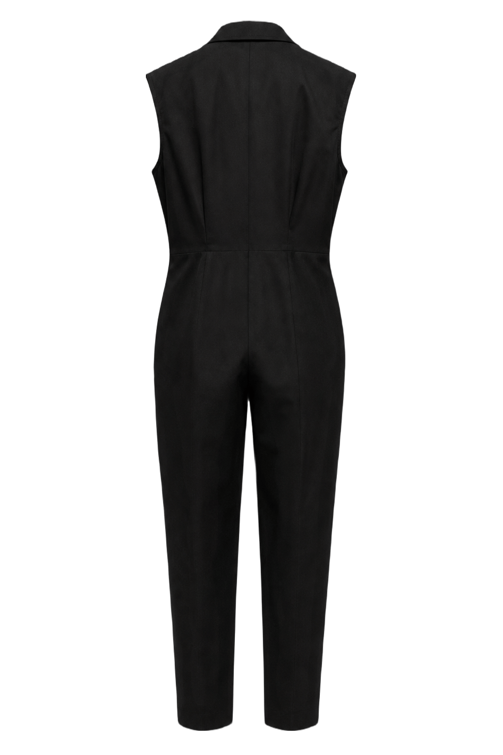 1990s Black Synthetic Blend Jumpsuit - Back View