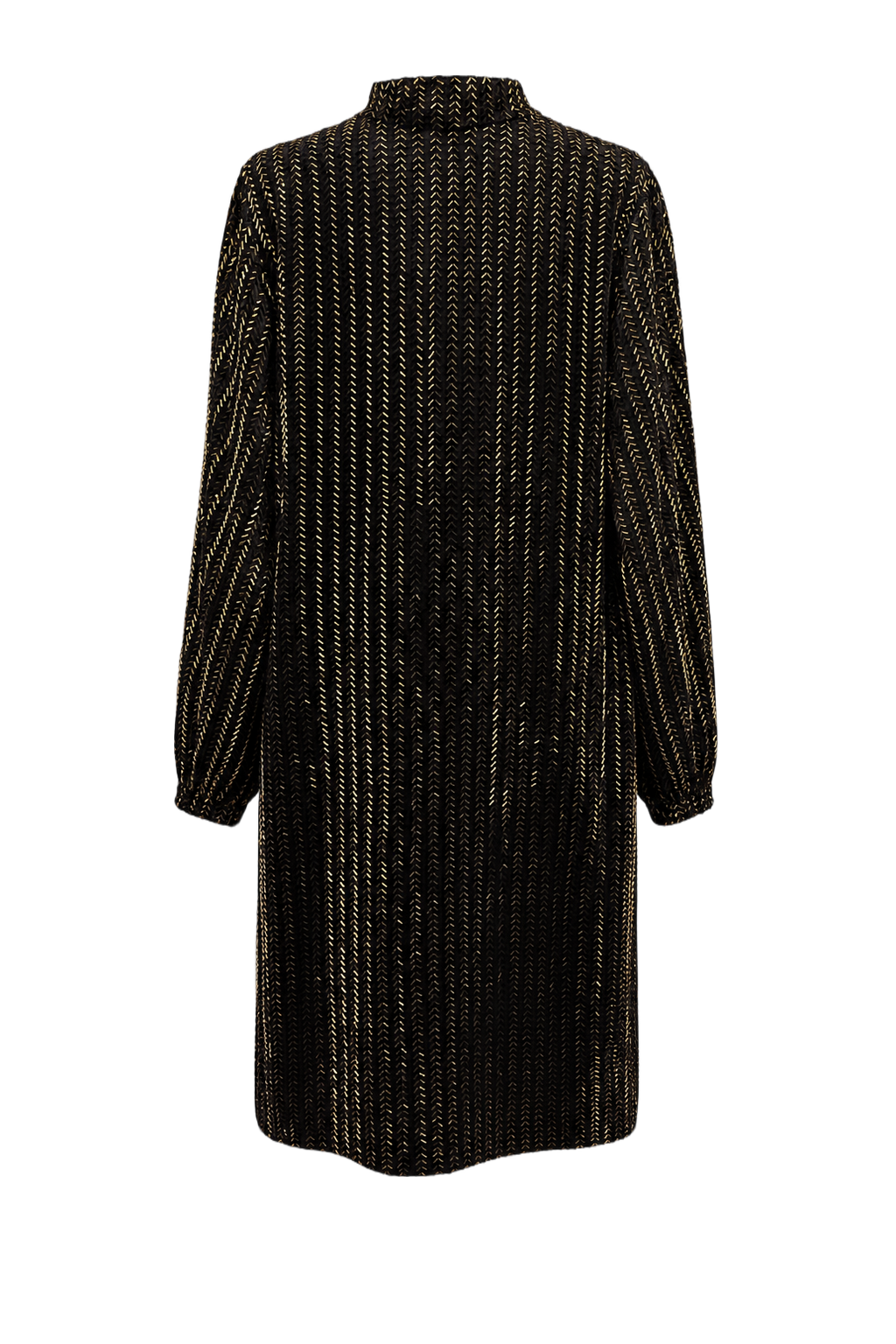 1970s Black Synthetic Blend Shift Dress - Back View