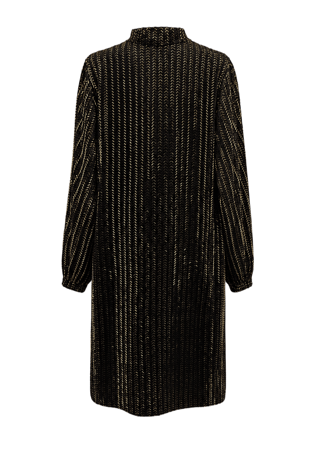 1970s Black Synthetic Blend Shift Dress - Back View
