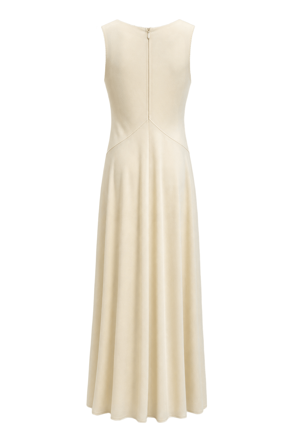 1950s Cream Synthetic Blend Shift Dress - Back View