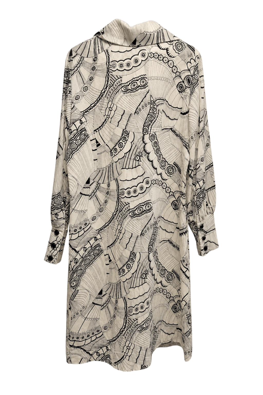 1990s Cream White Synthetic Blend Coat - Back View