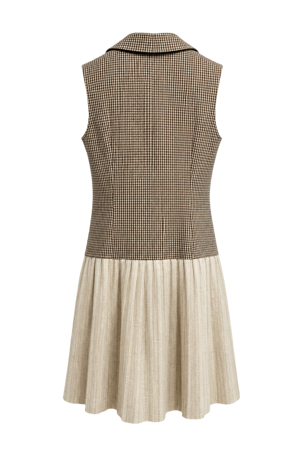 1960s Brown Synthetic Blend Dress - Back View