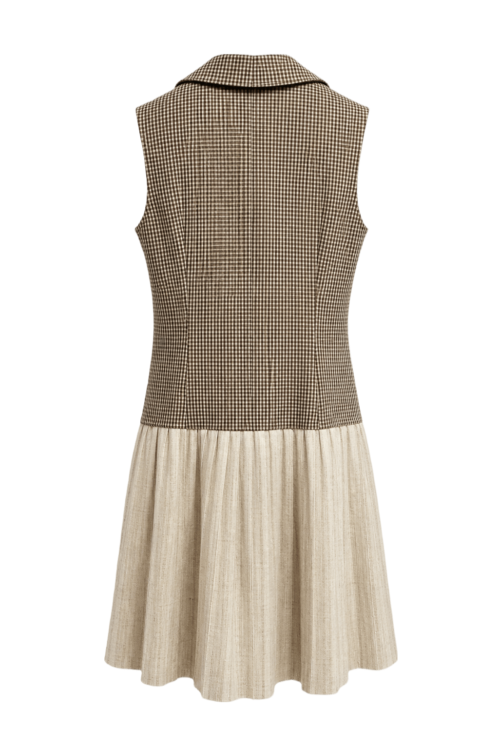 1960s Brown Synthetic Blend Dress - Back View