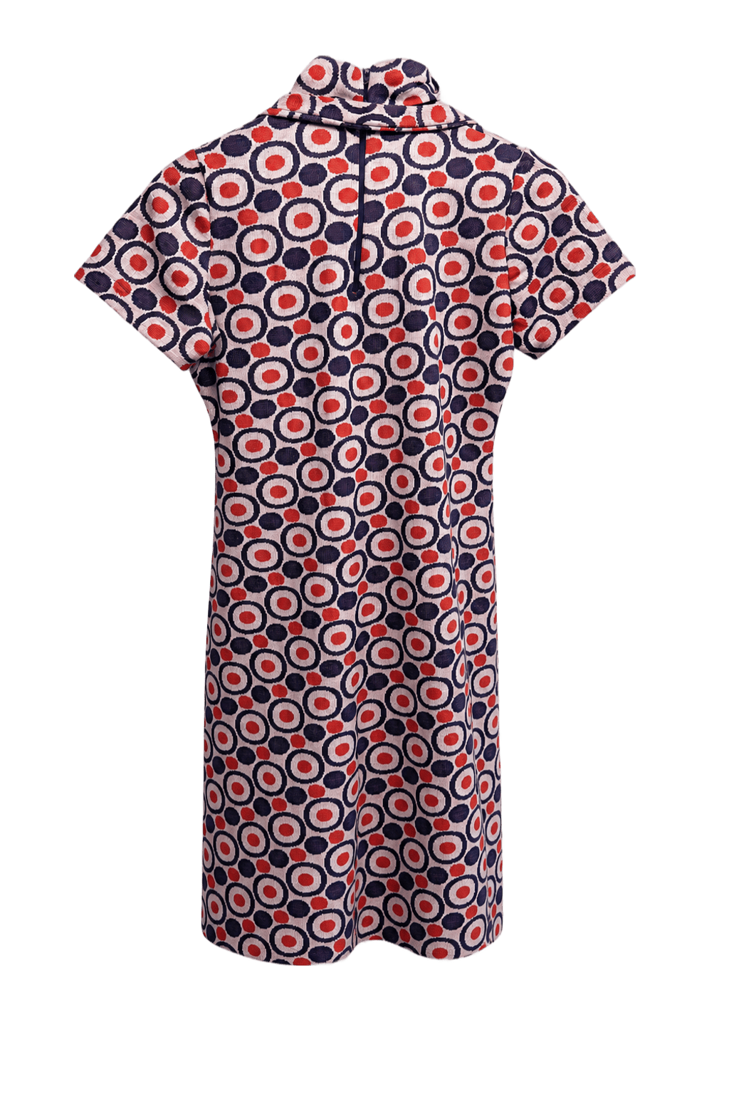 1970s Multicolor Synthetic Blend Shift Dress - Back View