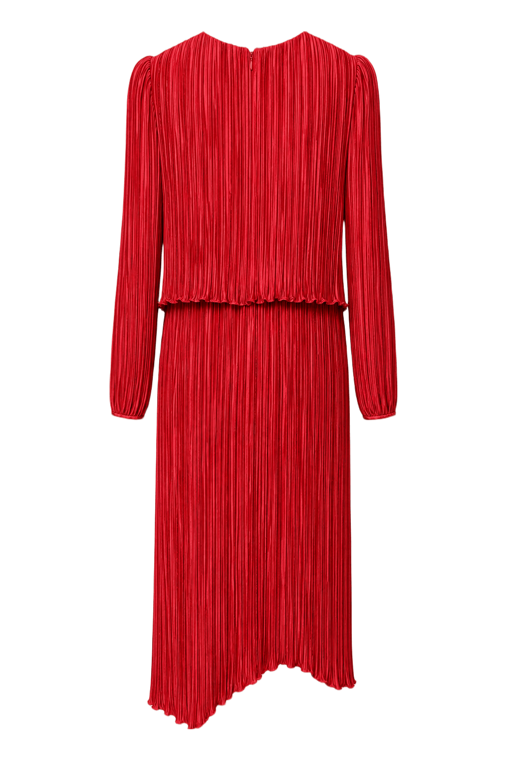 1980s Red Polyester Dress - Back View
