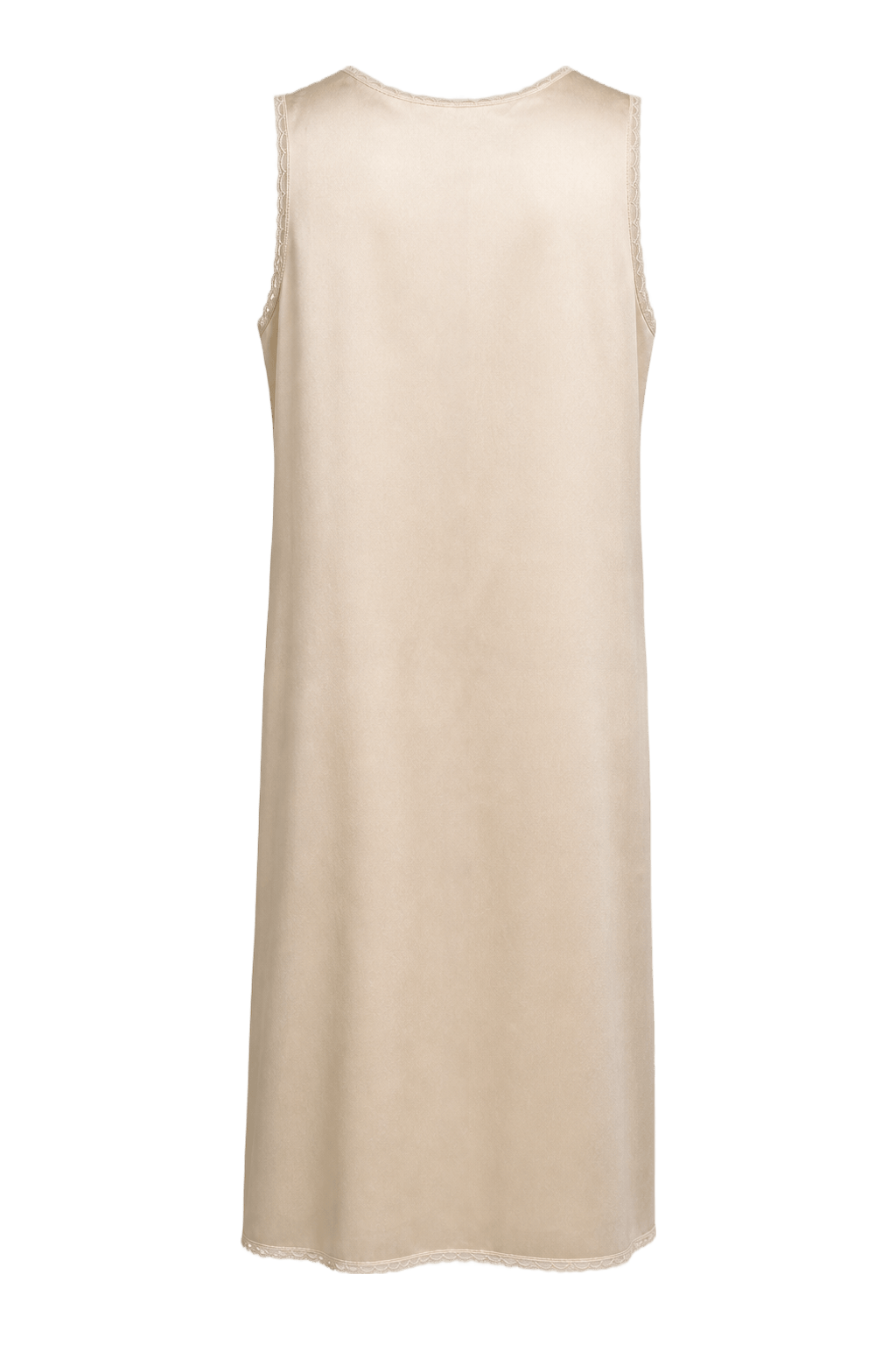 1990s Cream Synthetic Blend Shift Dress - Back View