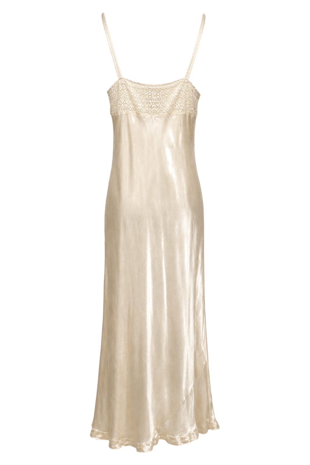 1950s Cream Synthetic Blend Maxi Dress - Back View
