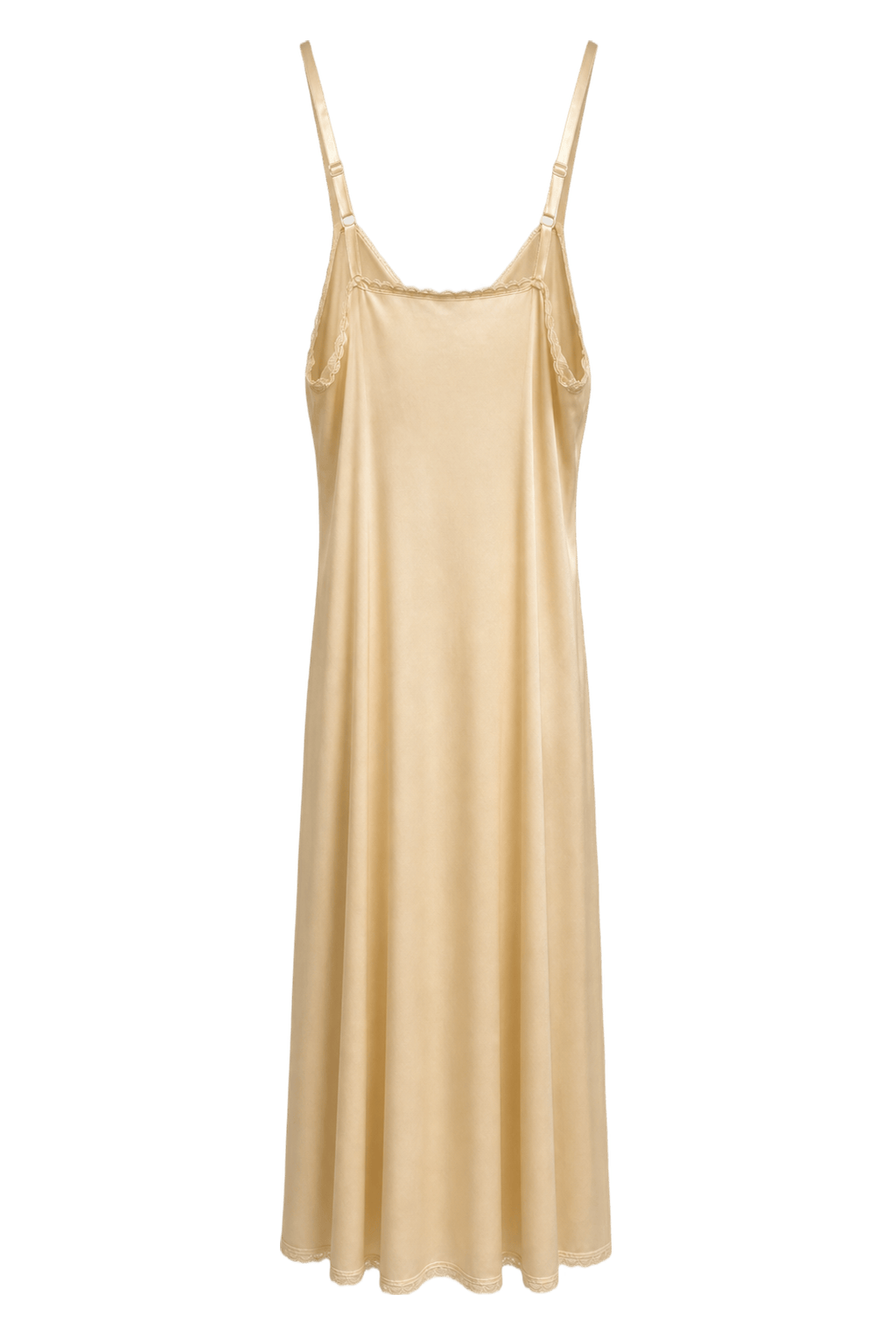 1950s Champagne Synthetic Blend Slip Dress - Back View