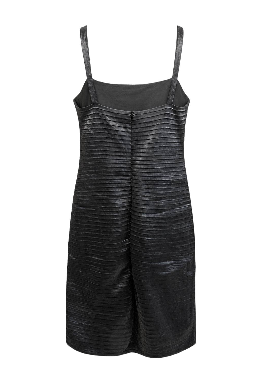 1990s Silver Synthetic Blend Shift Dress - Back View