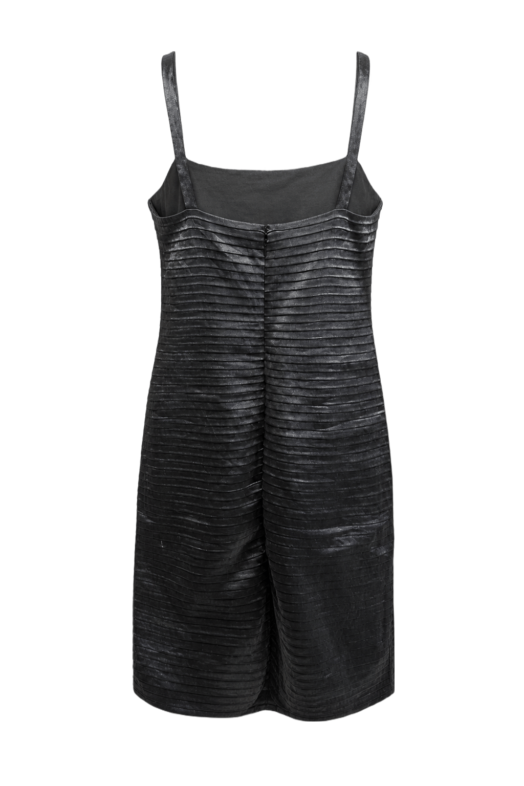 1990s Silver Synthetic Blend Shift Dress - Back View