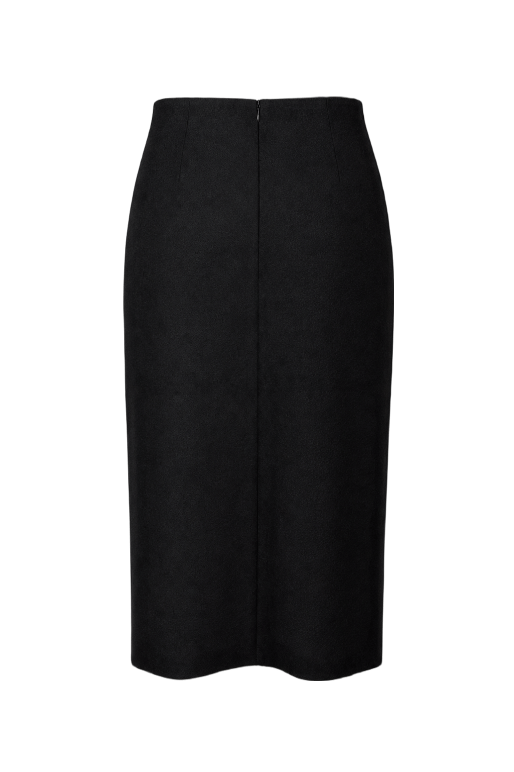 1990s Black Wool Blend Skirt - Back View