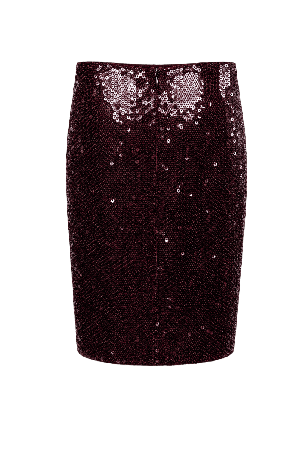 1970s Burgundy Synthetic Blend Skirt - Back View