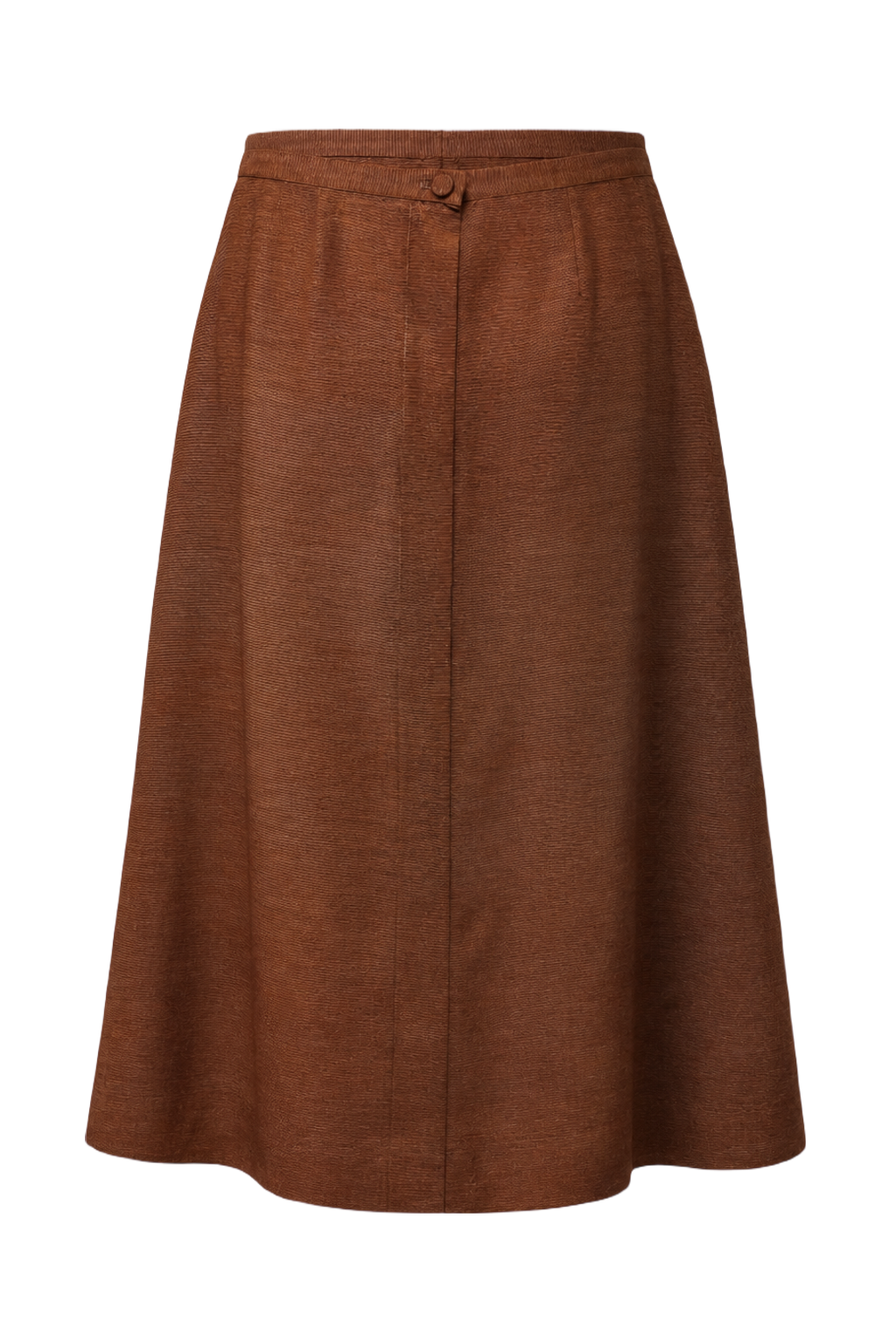 1970s Brown Synthetic Blend Skirt - Back View