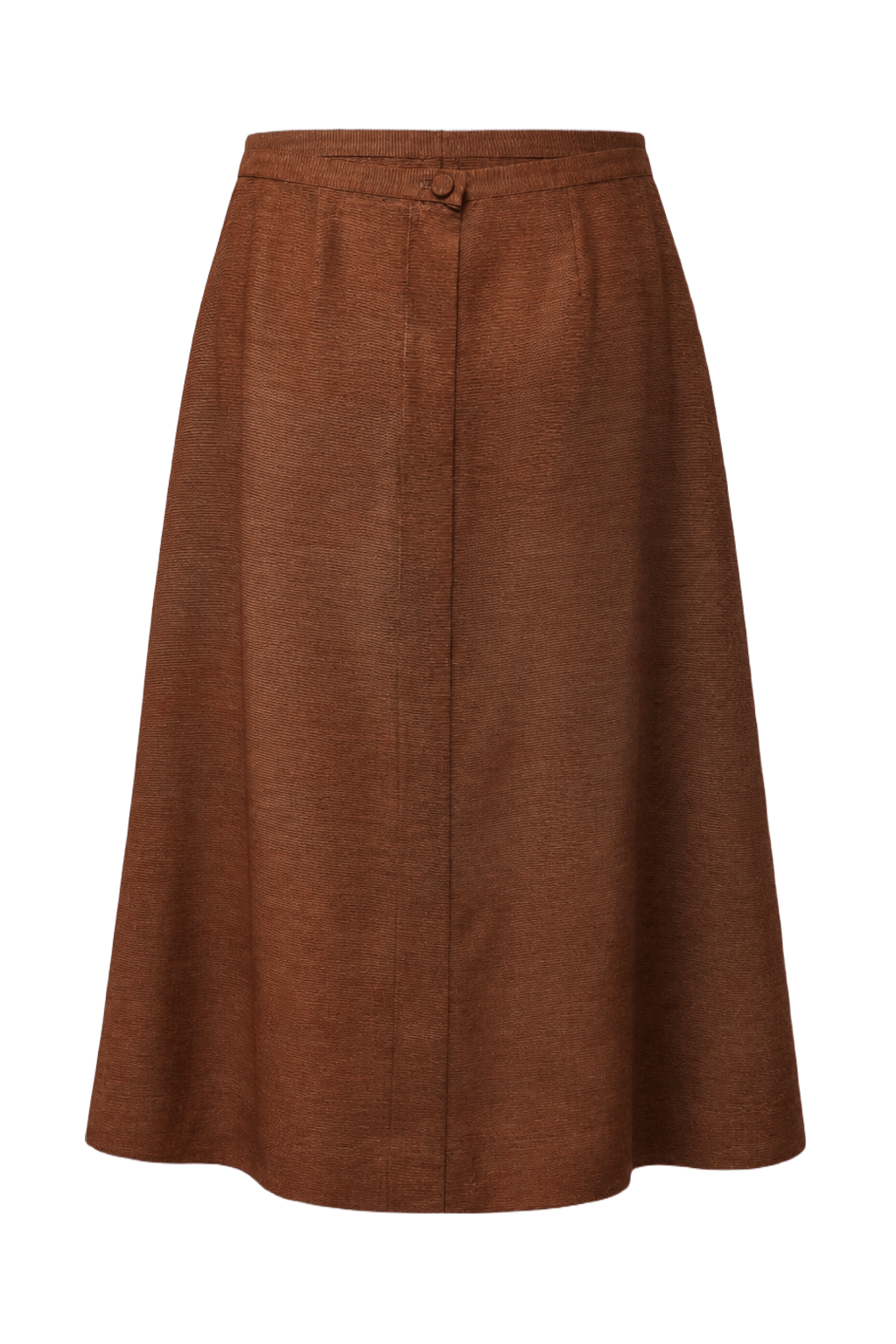 1970s Brown Synthetic Blend Skirt - Back View