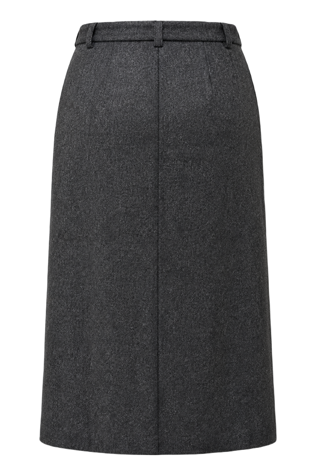 1970s Grey Synthetic Blend Skirt - Back View