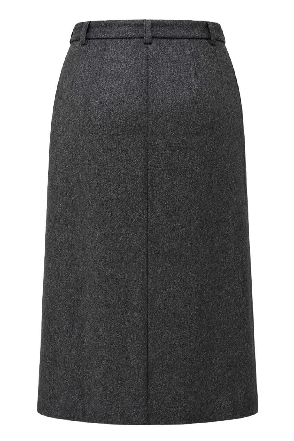 1970s Grey Synthetic Blend Skirt - Back View