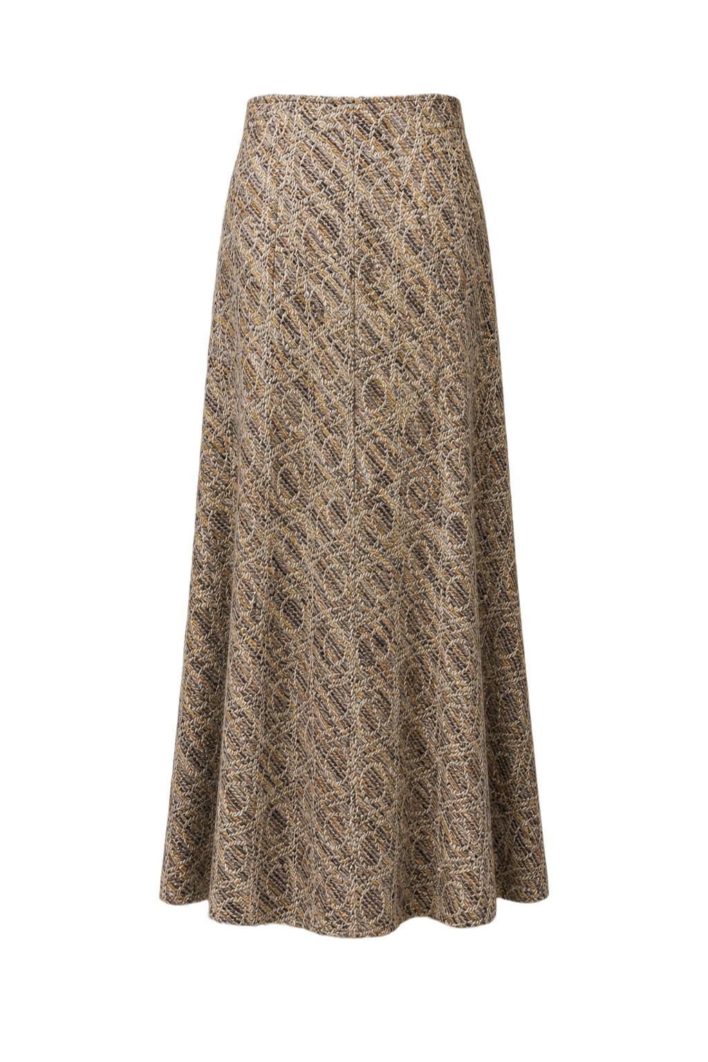 1970s Beige Wool Blend Skirt - Back View