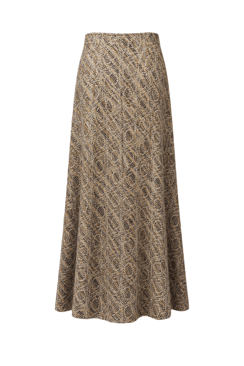 1970s Beige Wool Blend Skirt - Back View