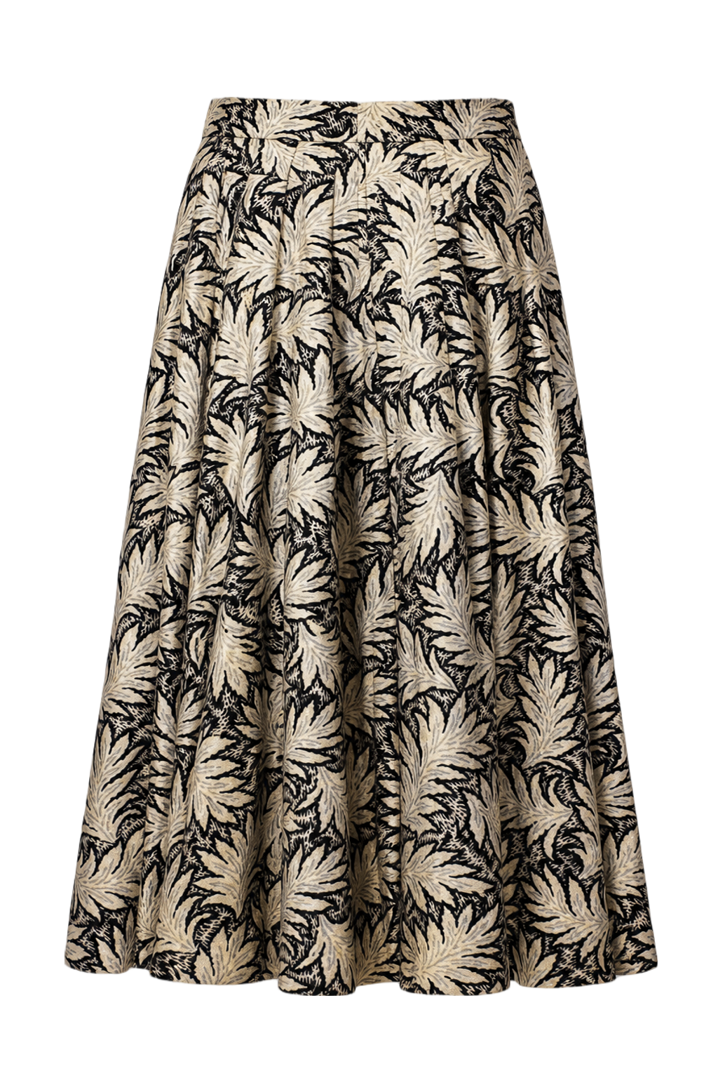 1970s Cream Floral Print Synthetic Skirt - Back View