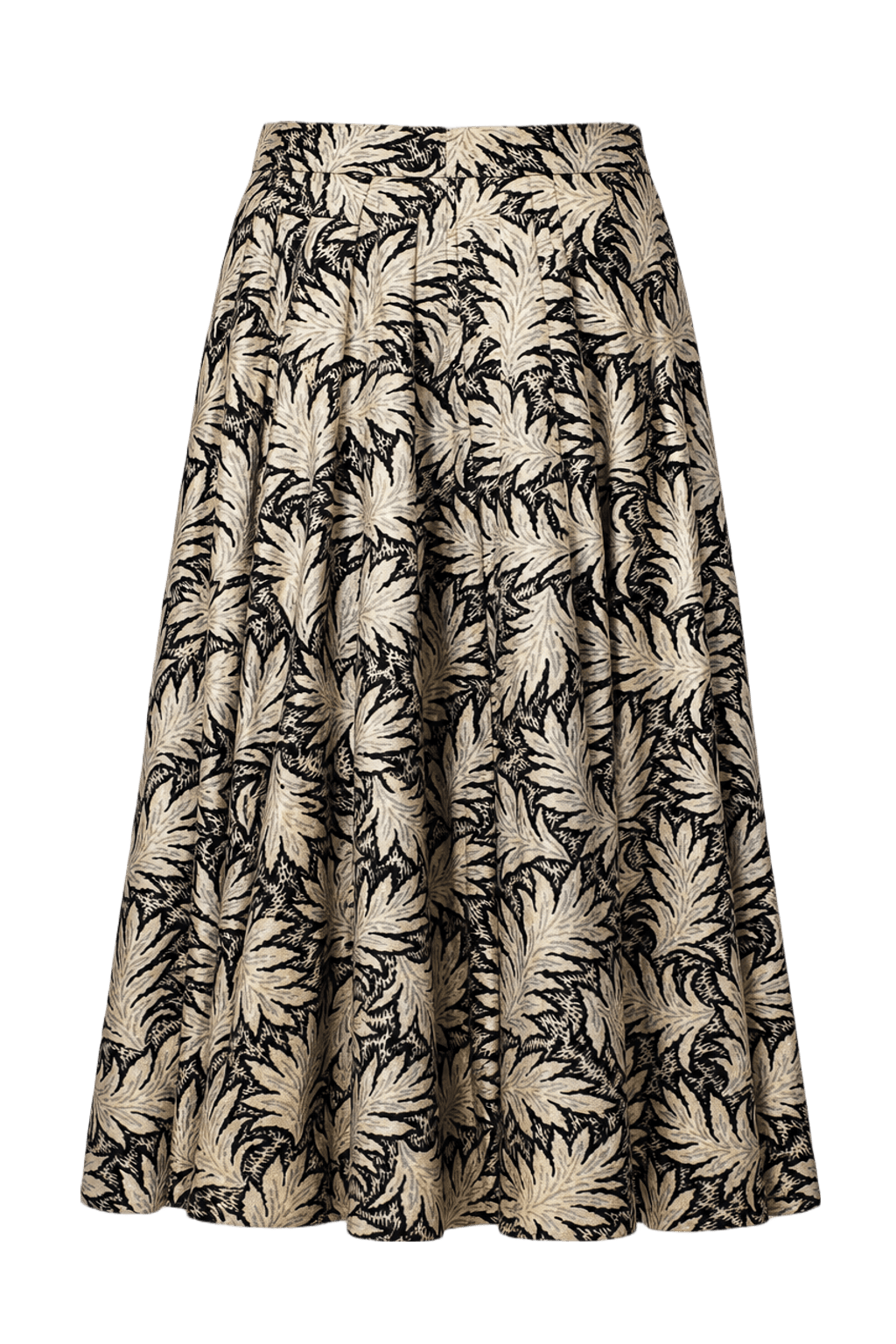 1970s Cream Floral Print Synthetic Skirt - Back View