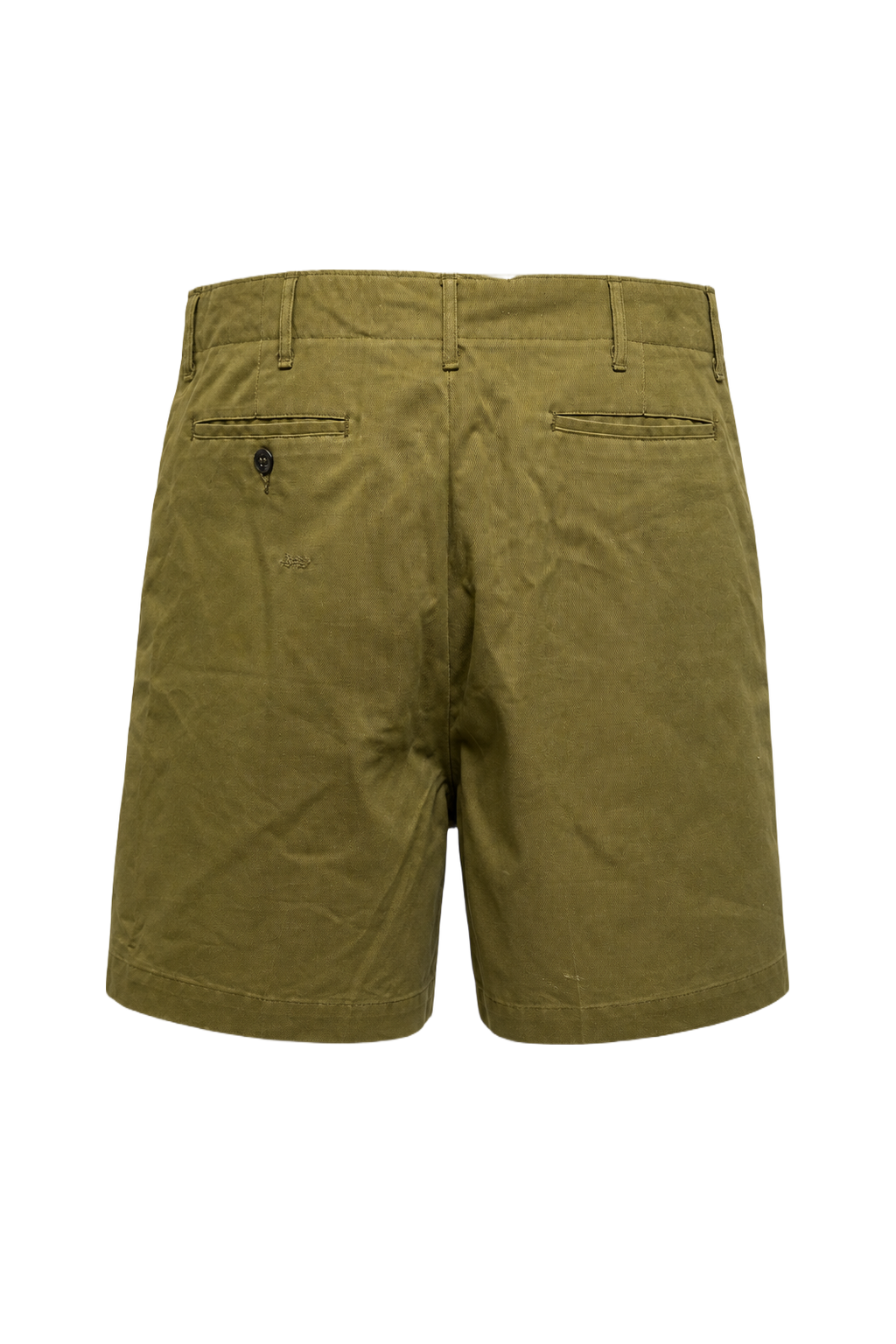 1940s Olive Green Cotton Blend Shorts - Back View