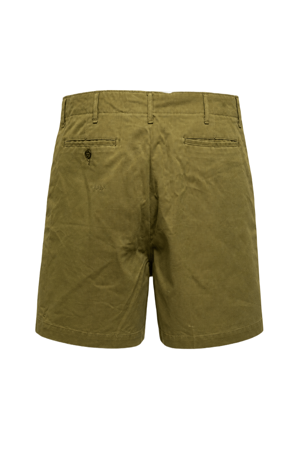 1940s Olive Green Cotton Blend Shorts - Back View