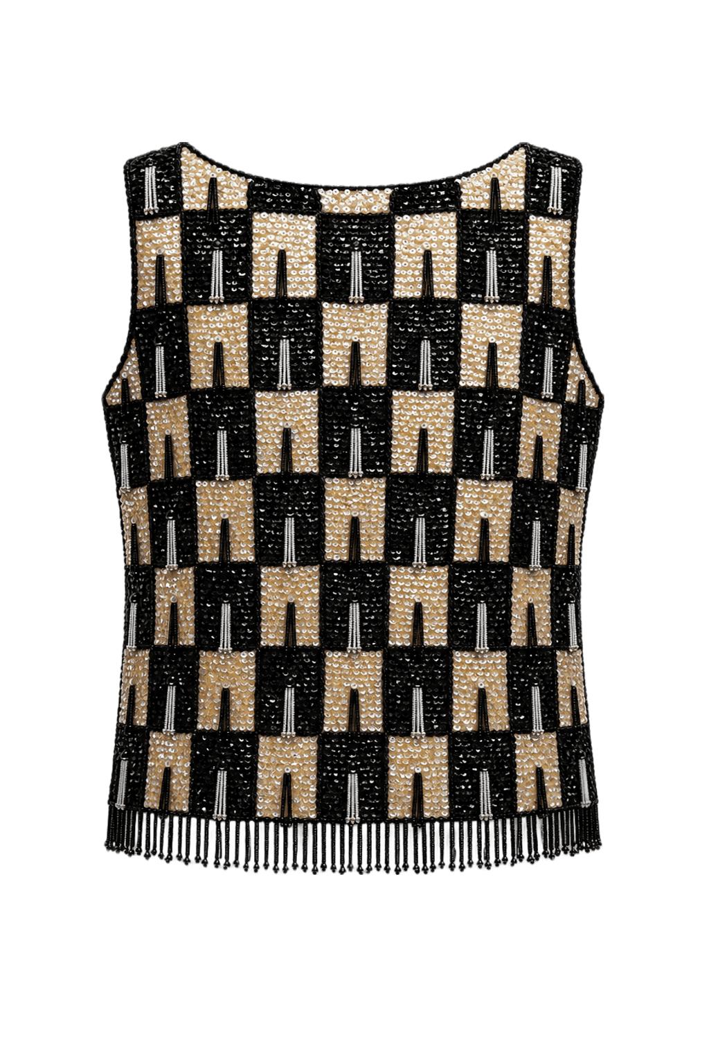 1950s Black Synthetic Tank Top - Back View