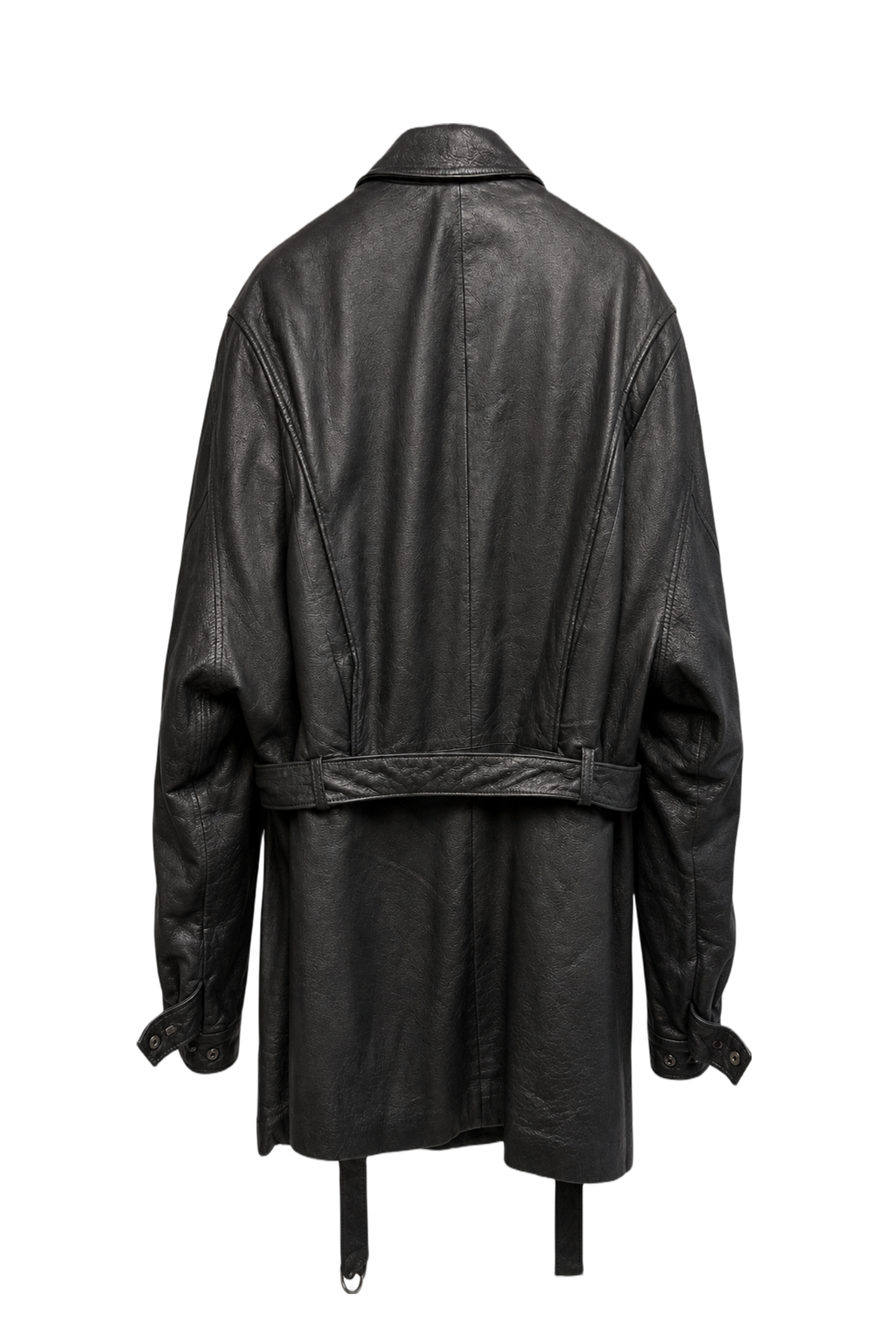 1990s Black Leather Jacket - Back View