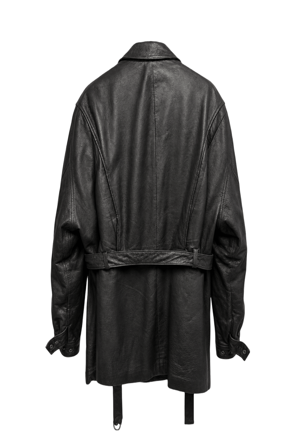 1990s Black Leather Jacket - Back View