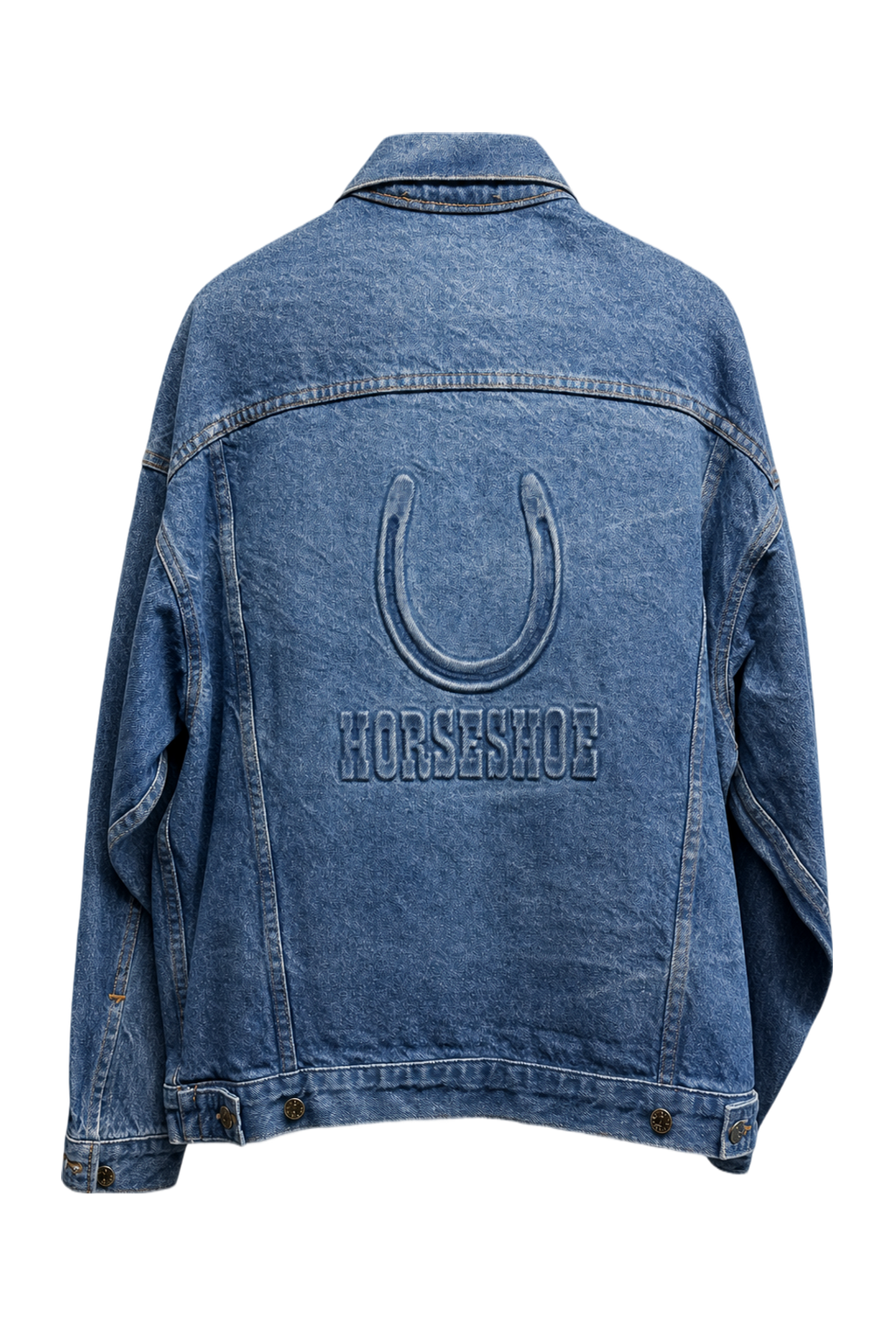 1990s Blue Denim Cotton Denim Jacket - Back View