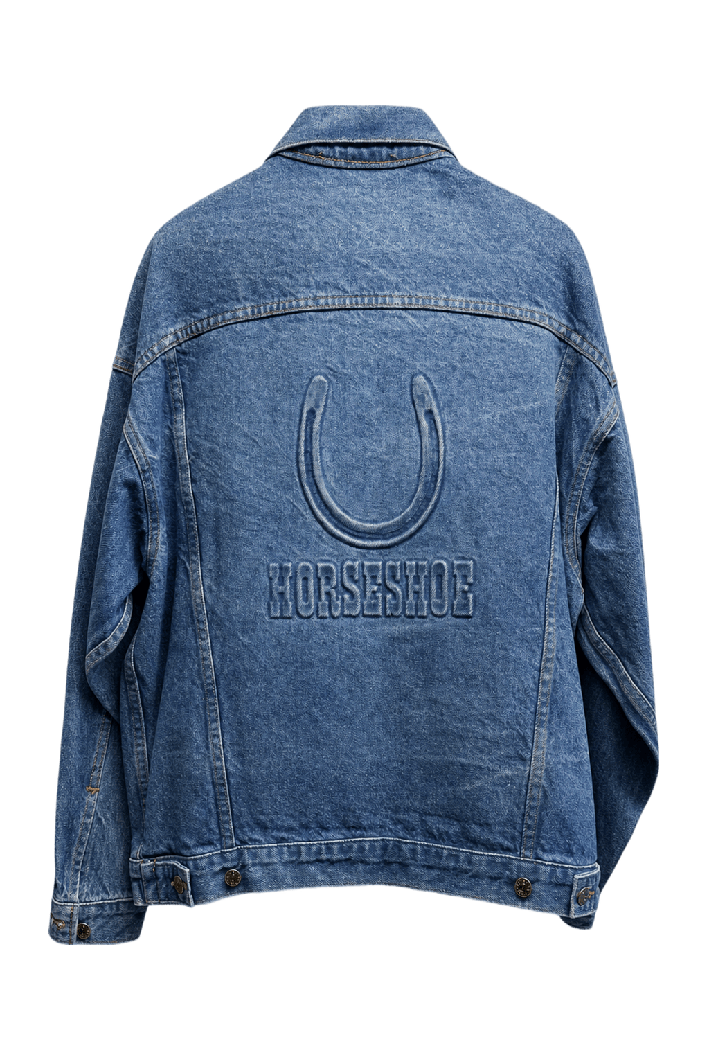 1990s Blue Denim Cotton Denim Jacket - Back View