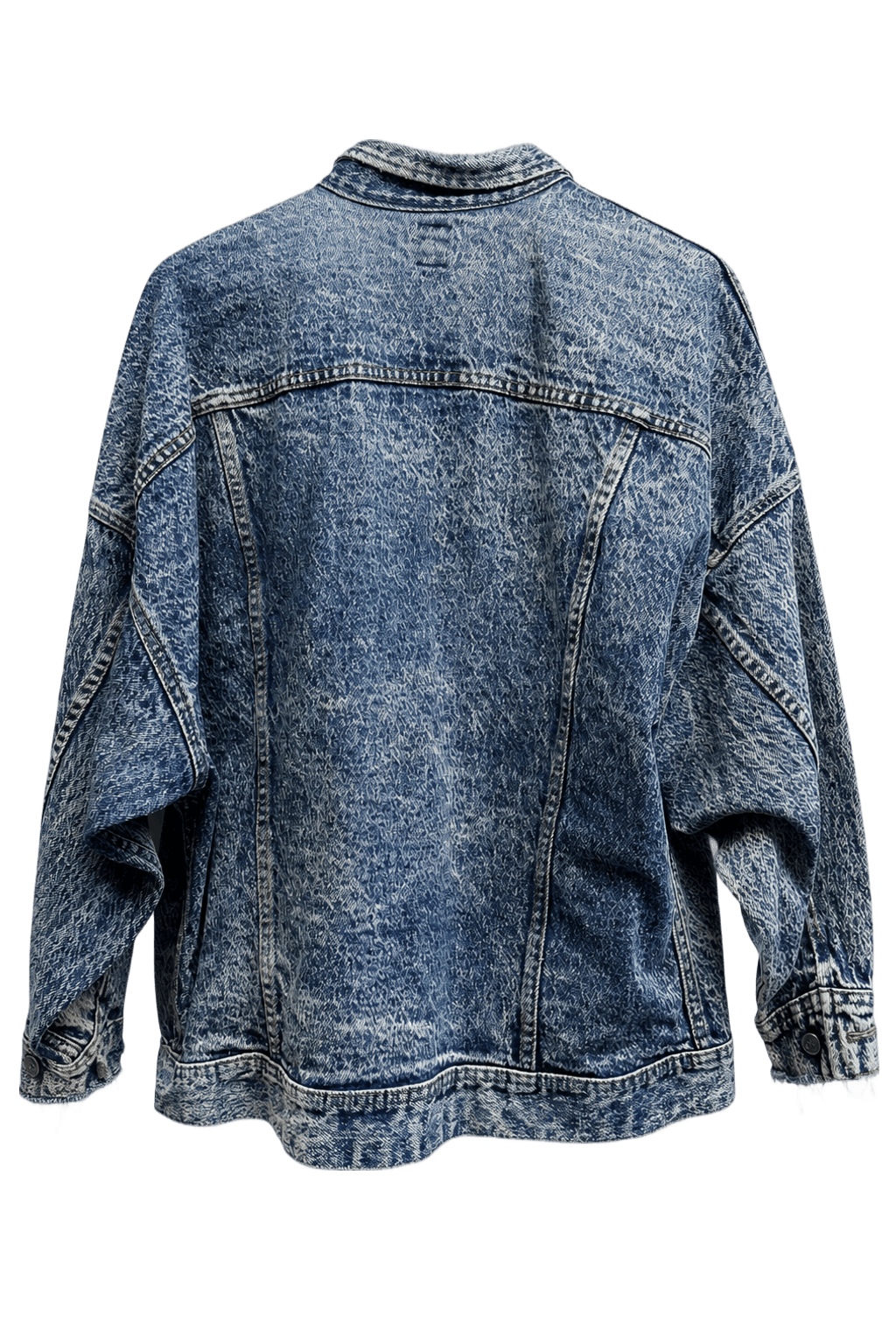 1990s Light Blue Denim Jacket - Back View