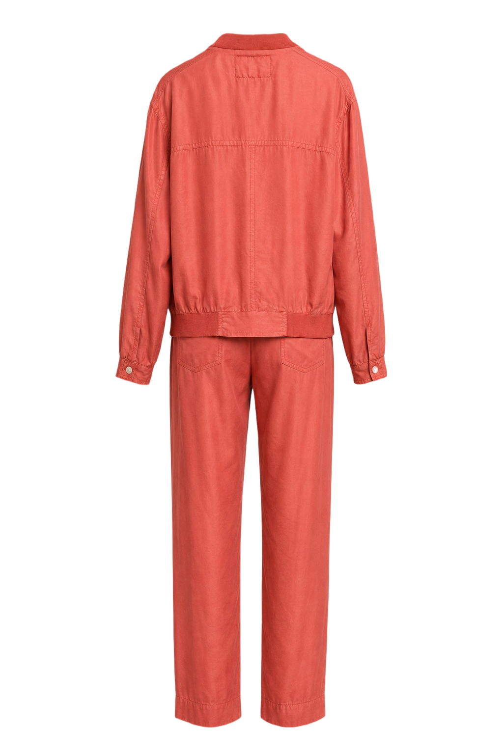 1980s Coral Silk Blend 2-Piece Set - Back View