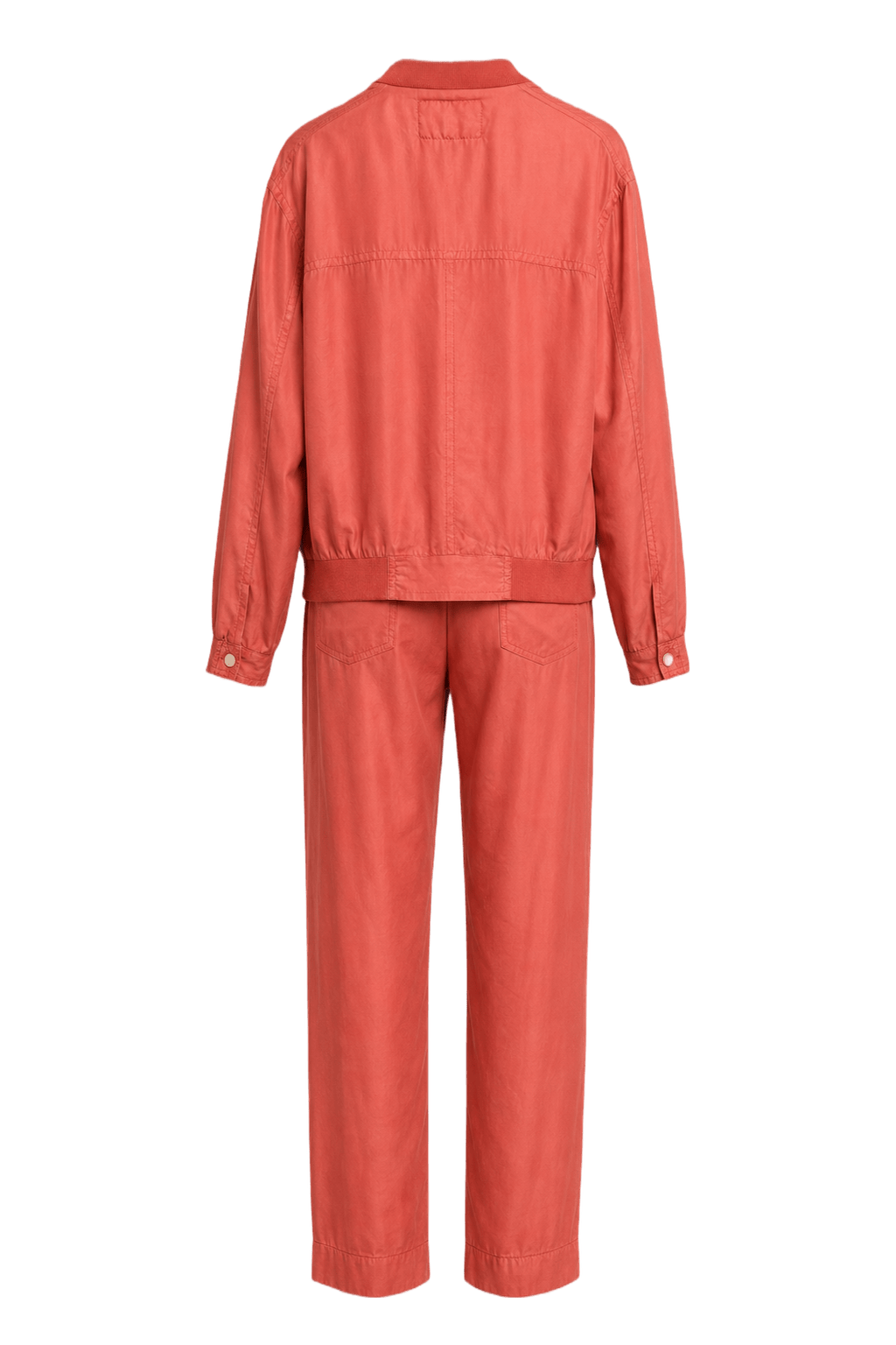 1980s Coral Silk Blend 2-Piece Set - Back View
