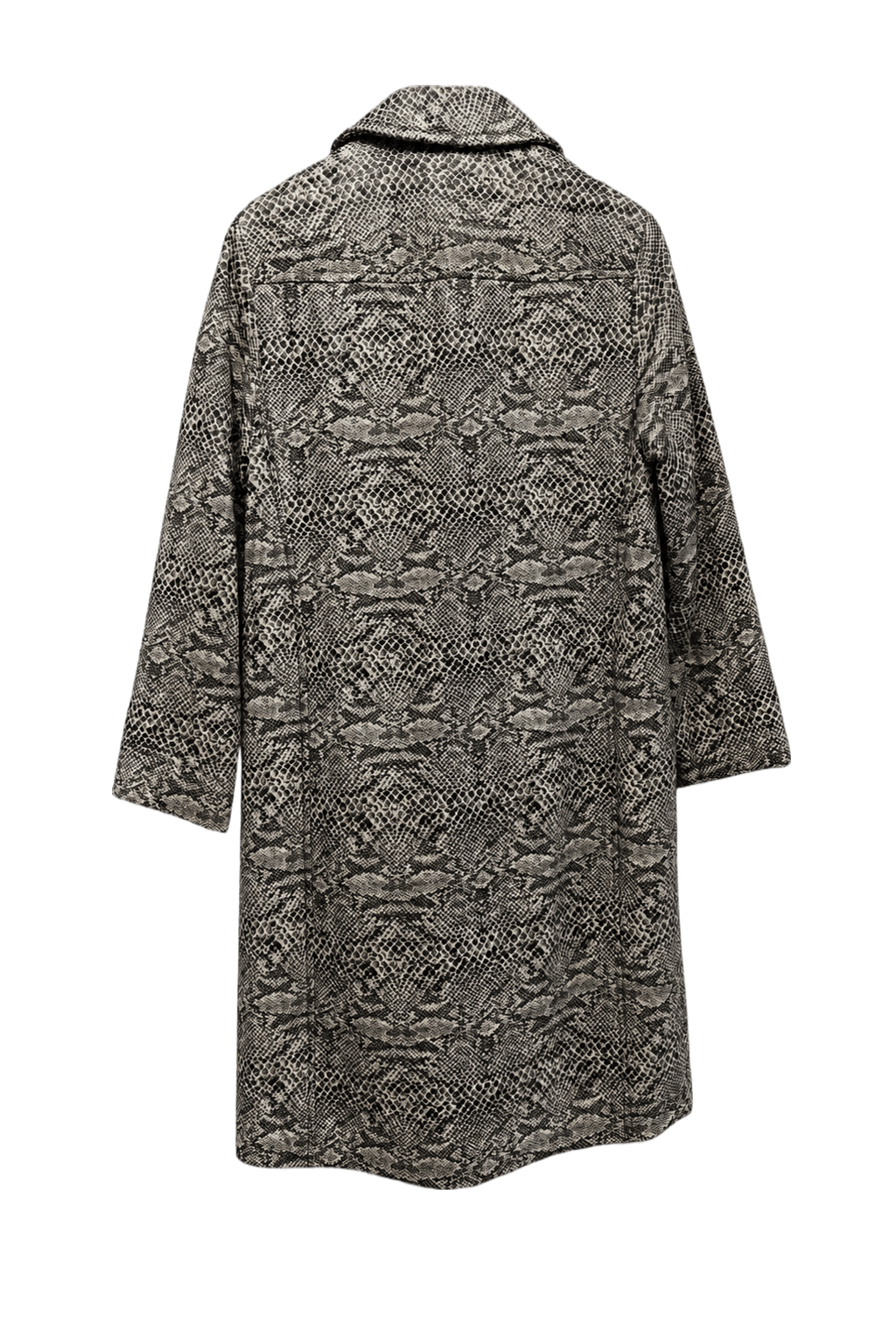1990s Black and White Cotton Blend Coat - Back View