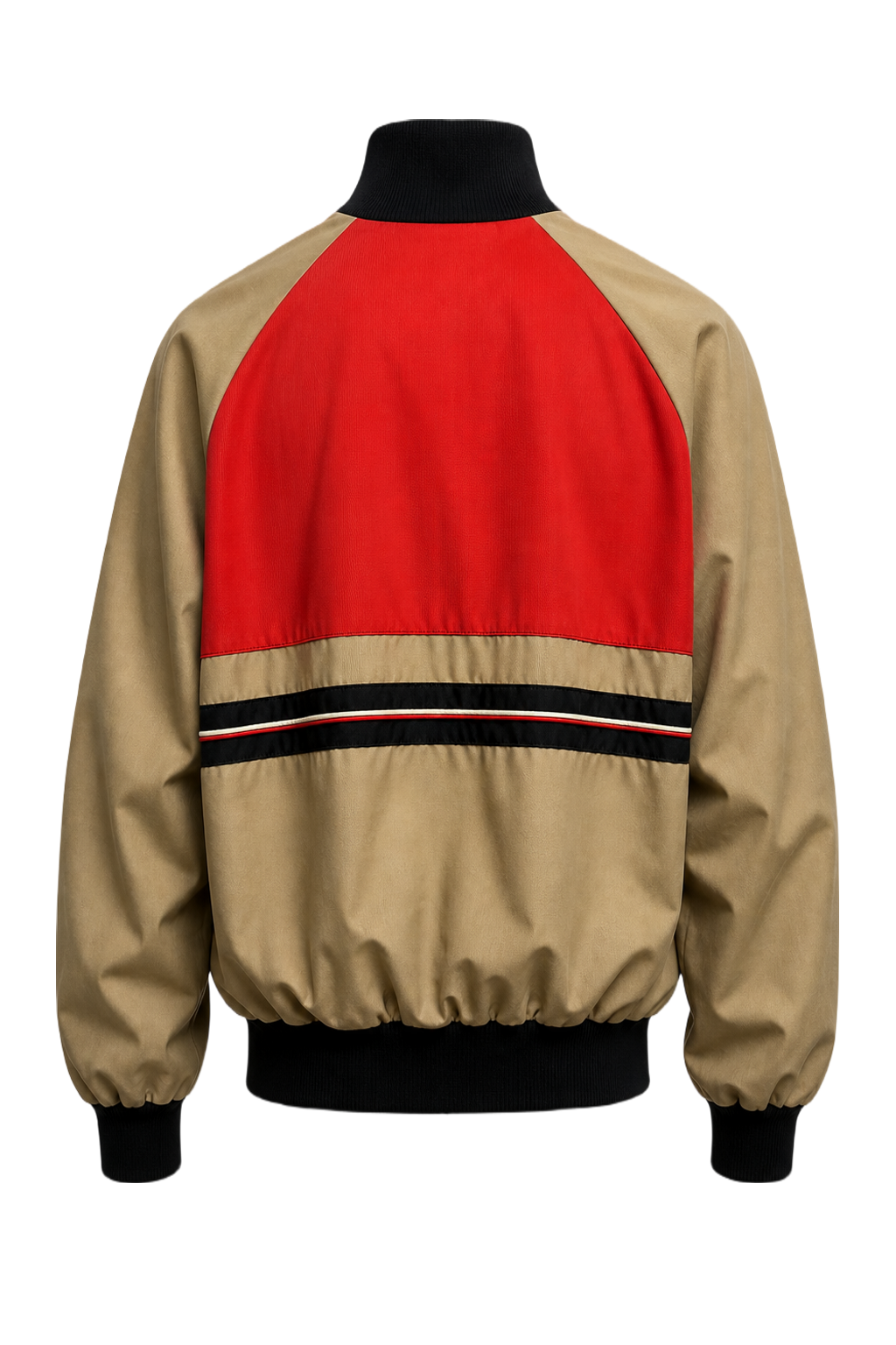 1990s Beige Polyester Jacket - Back View