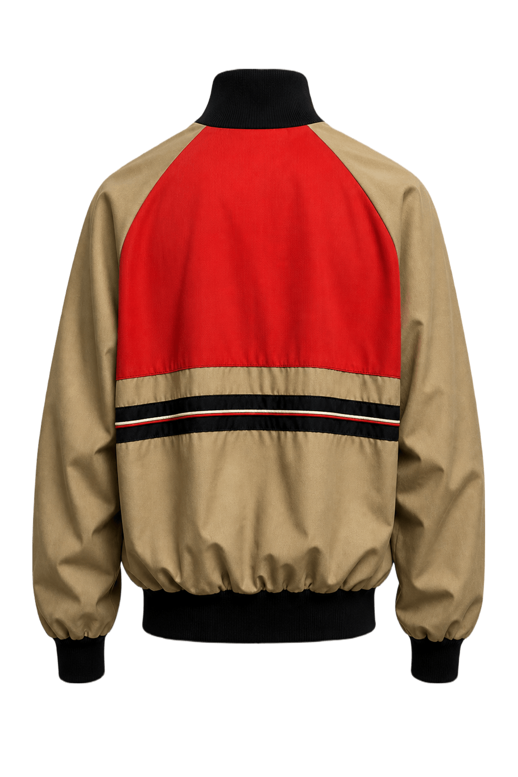 1990s Beige Polyester Jacket - Back View