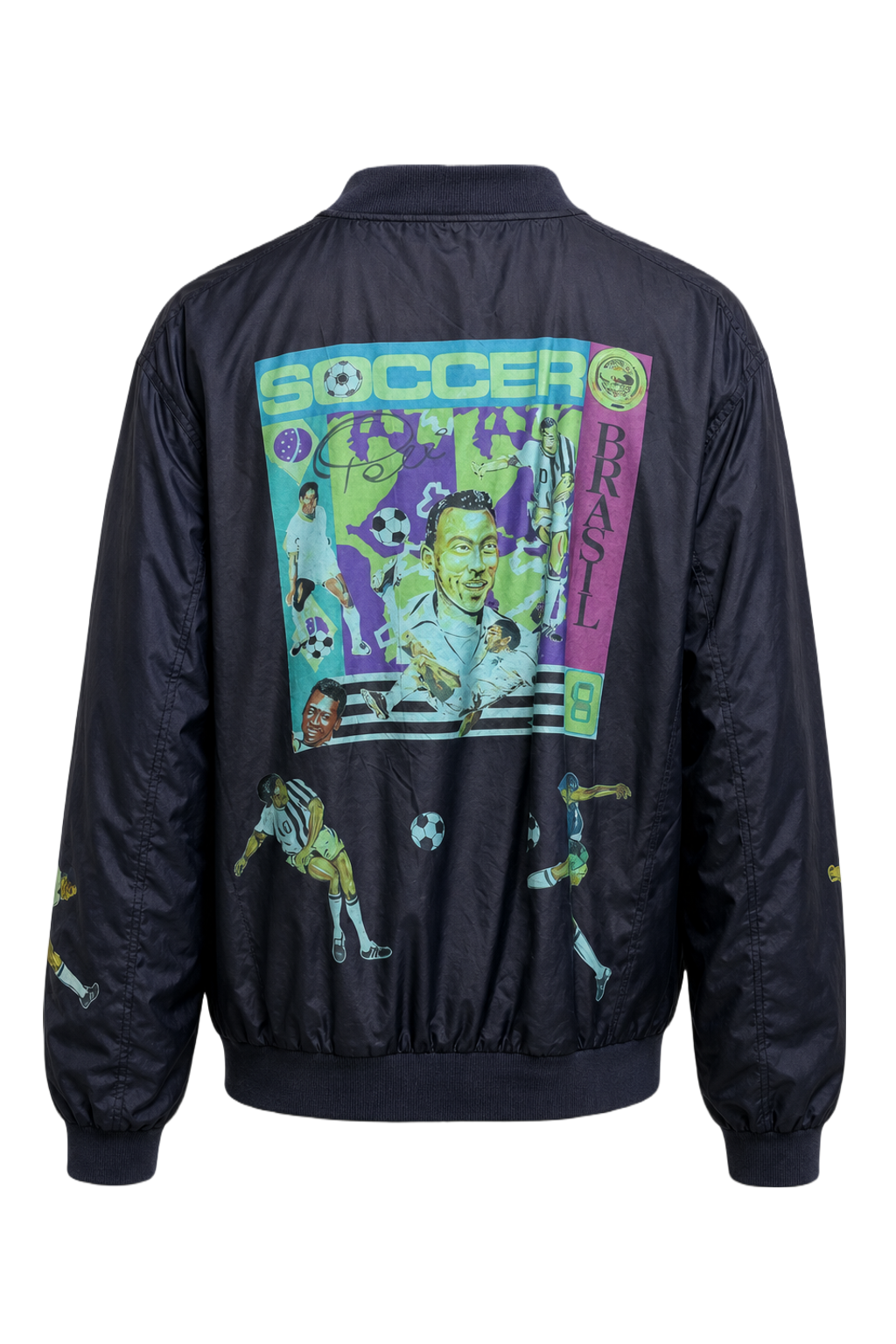 1990s Navy Blue Nylon Jacket - Back View