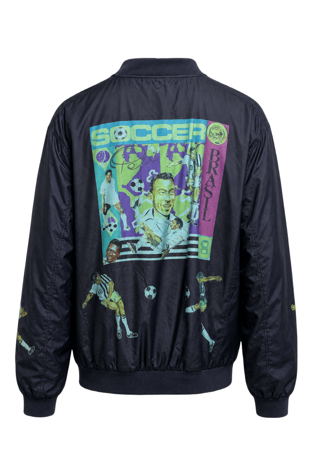 1990s Navy Blue Nylon Jacket - Back View