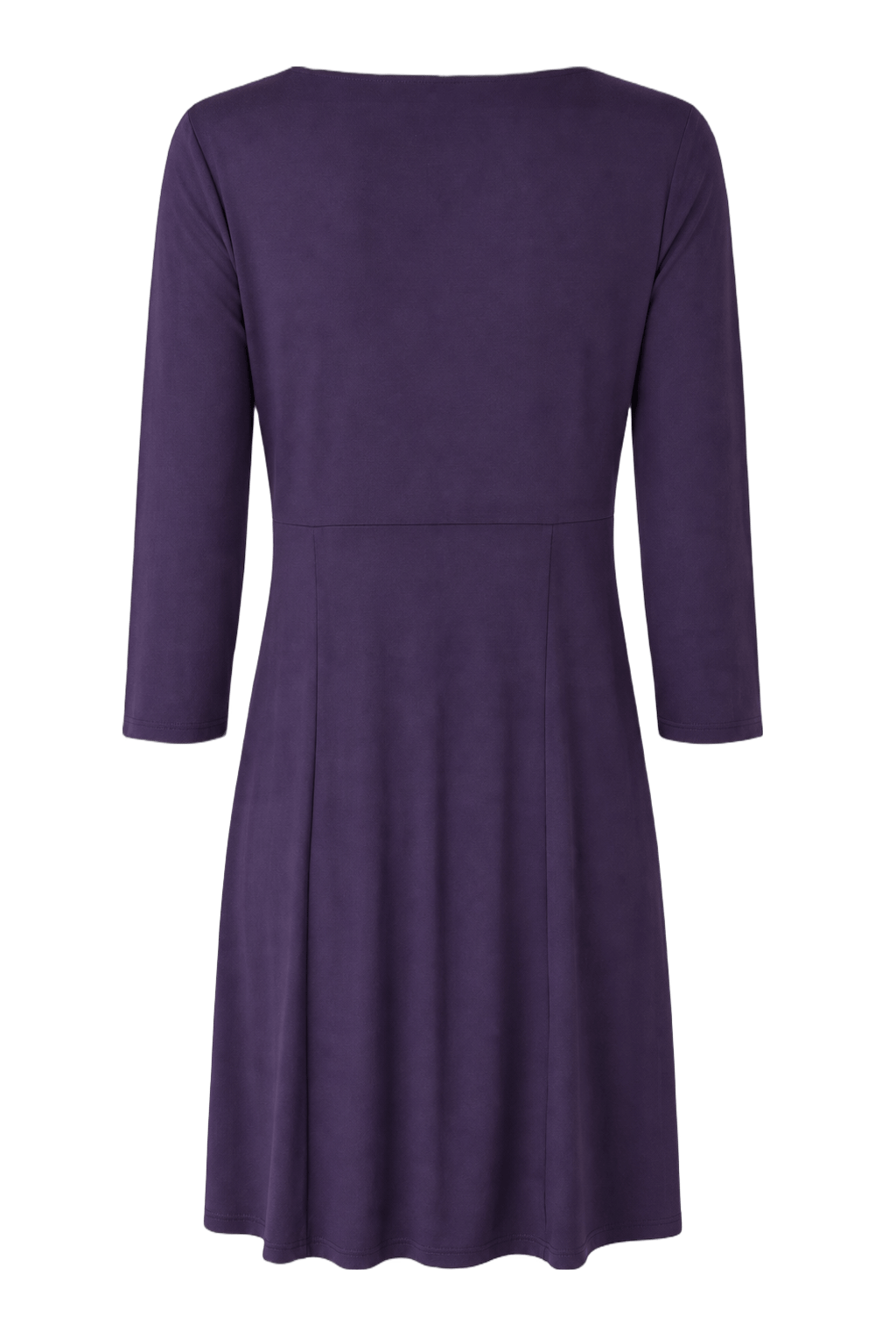 1990s Deep Purple Polyester Dress - Back View