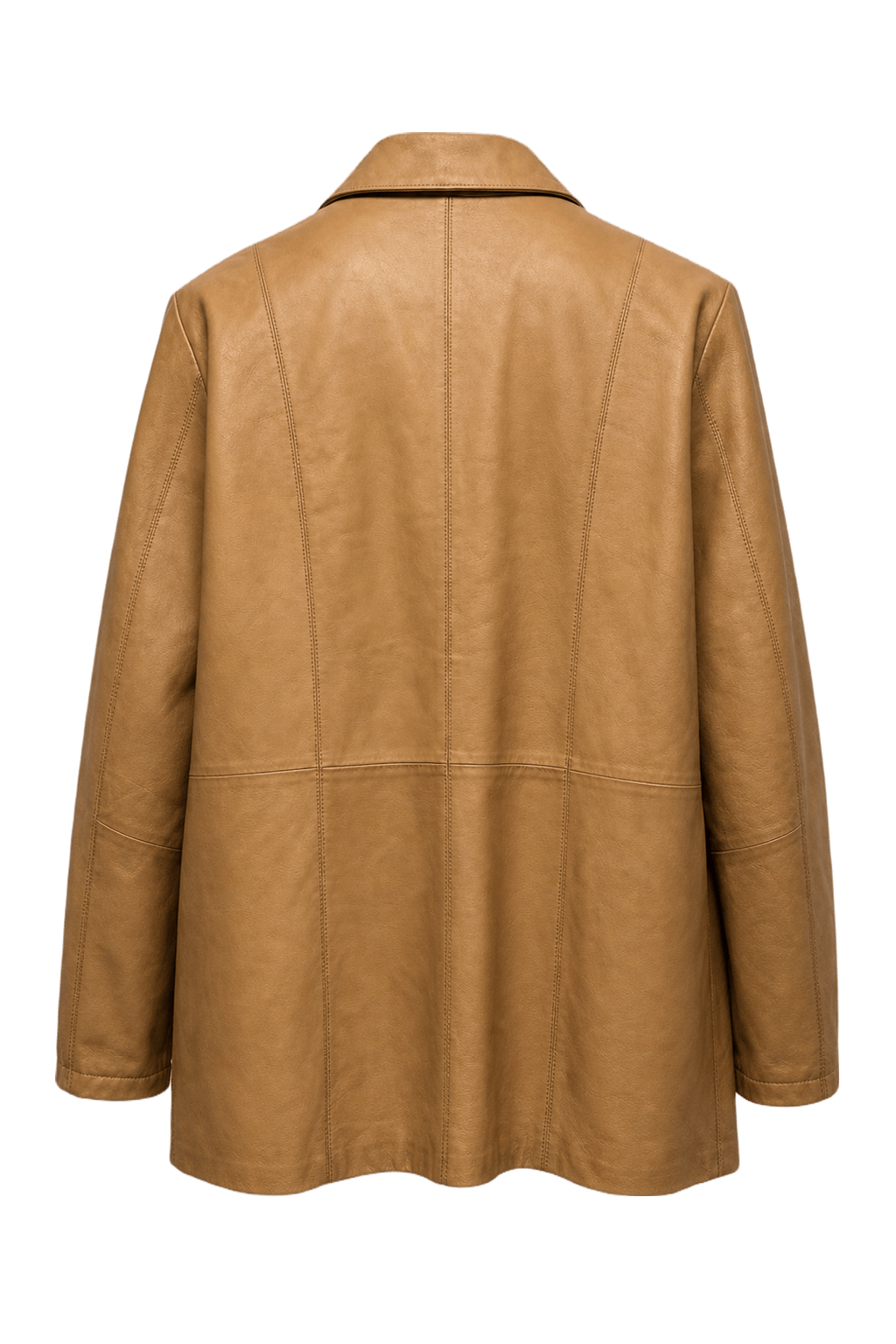 1990s Beige Leather Jacket - Back View