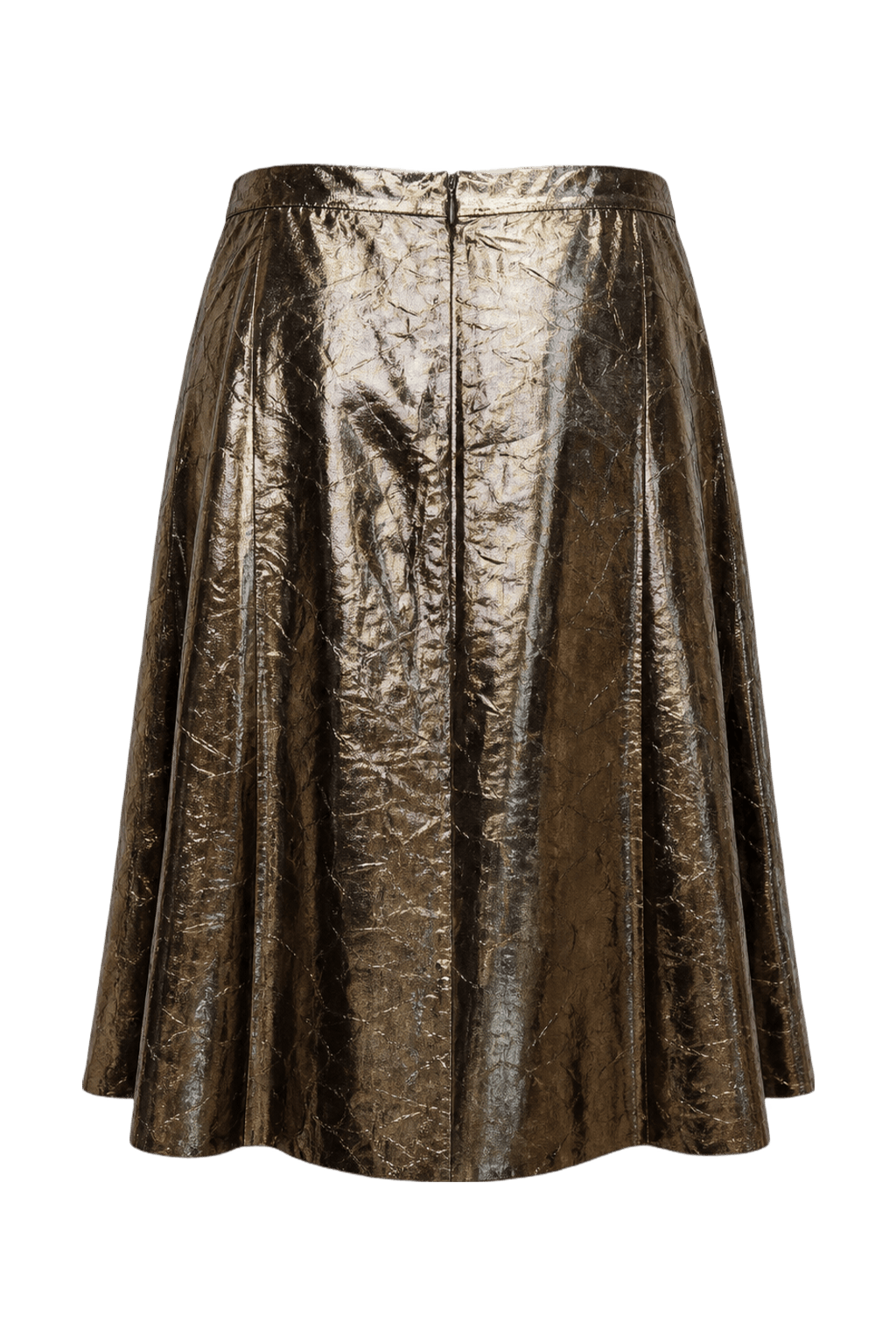 1990s Gold Synthetic Skirt - Back View