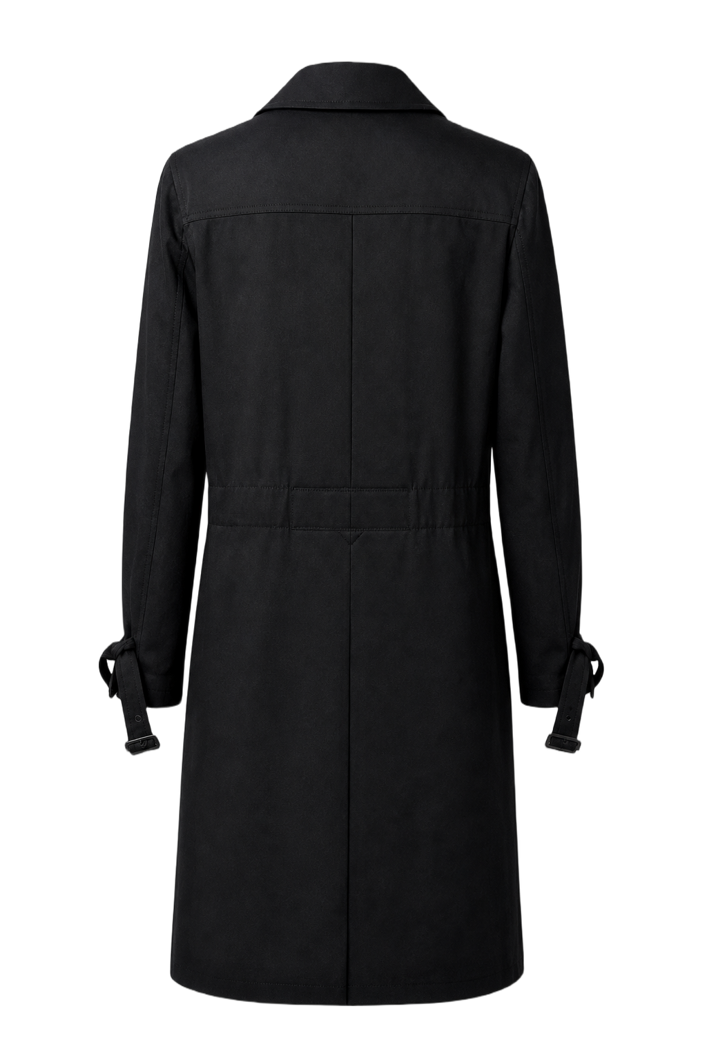 1980s Black Wool Coat - Back View