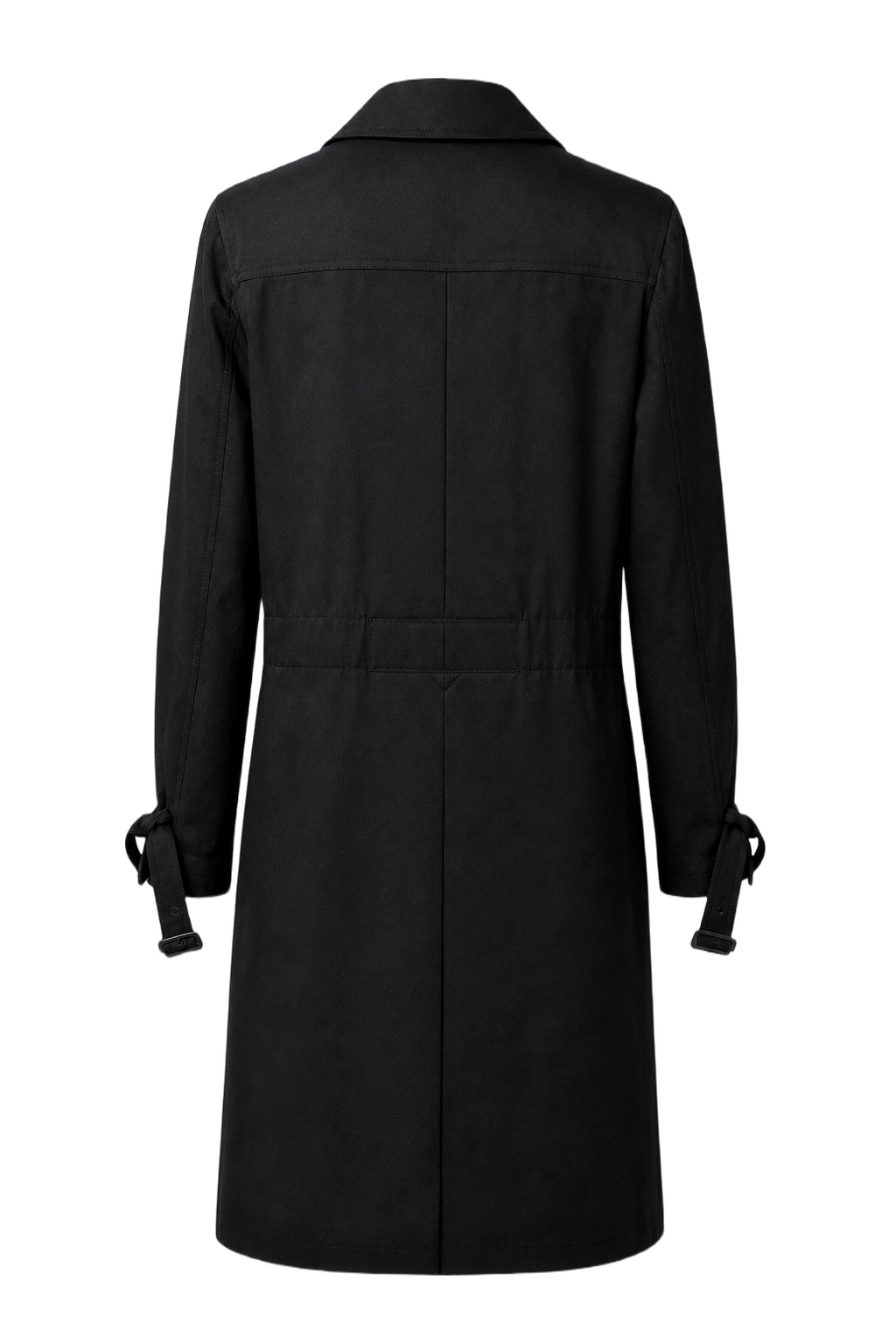1980s Black Wool Coat - Back View