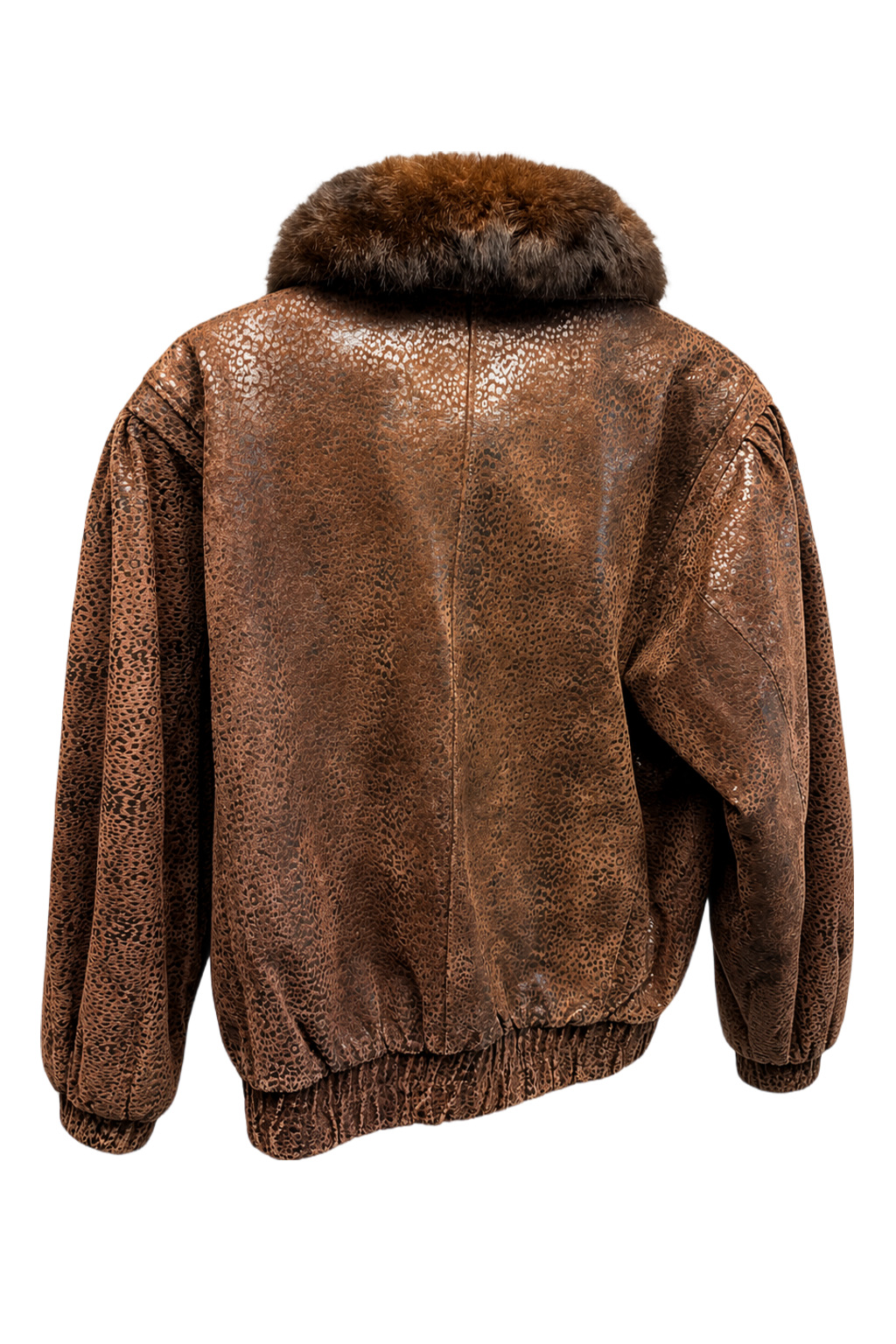 1980s Brown Leather Jacket - Back View