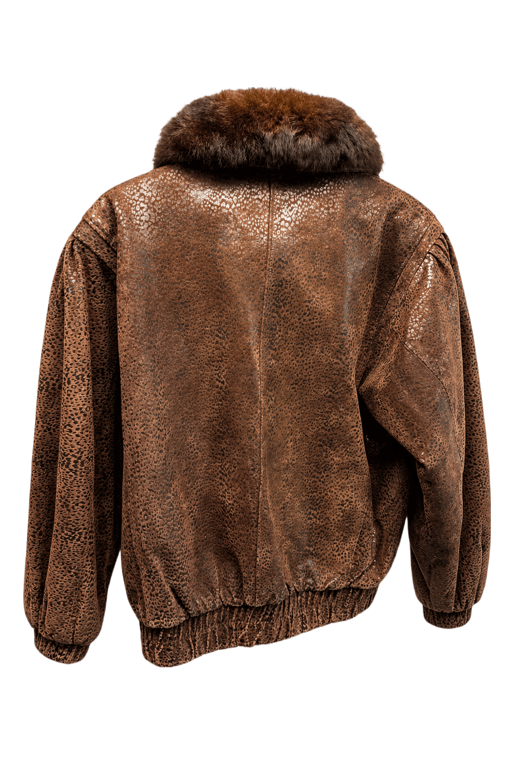 1980s Brown Leather Jacket - Back View